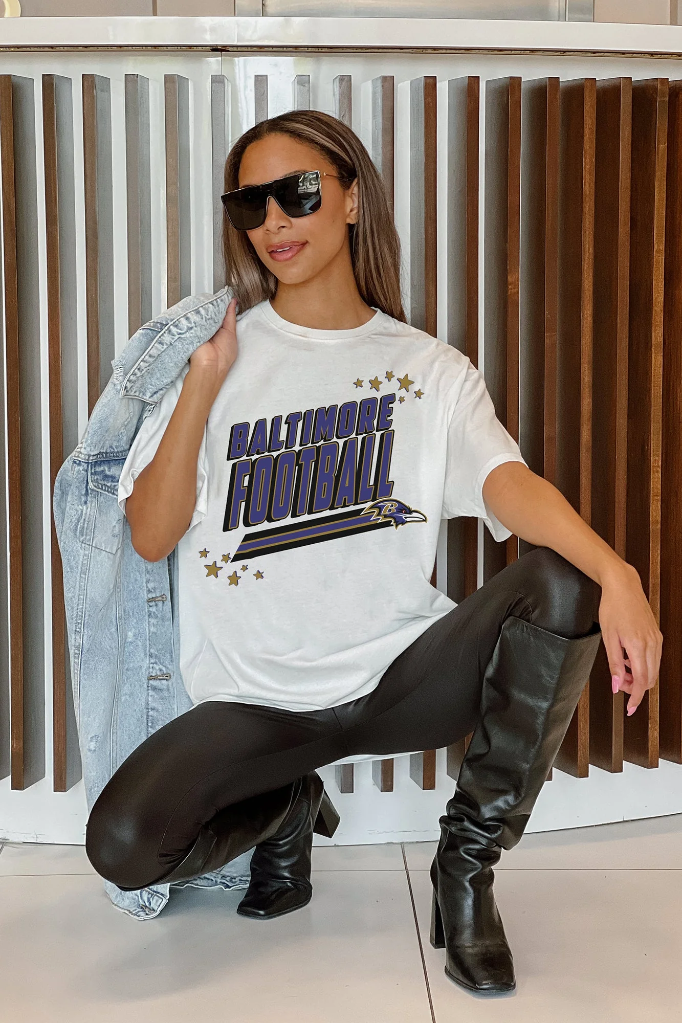 BALTIMORE RAVENS Coming In Hot Oversized Crewneck Tee