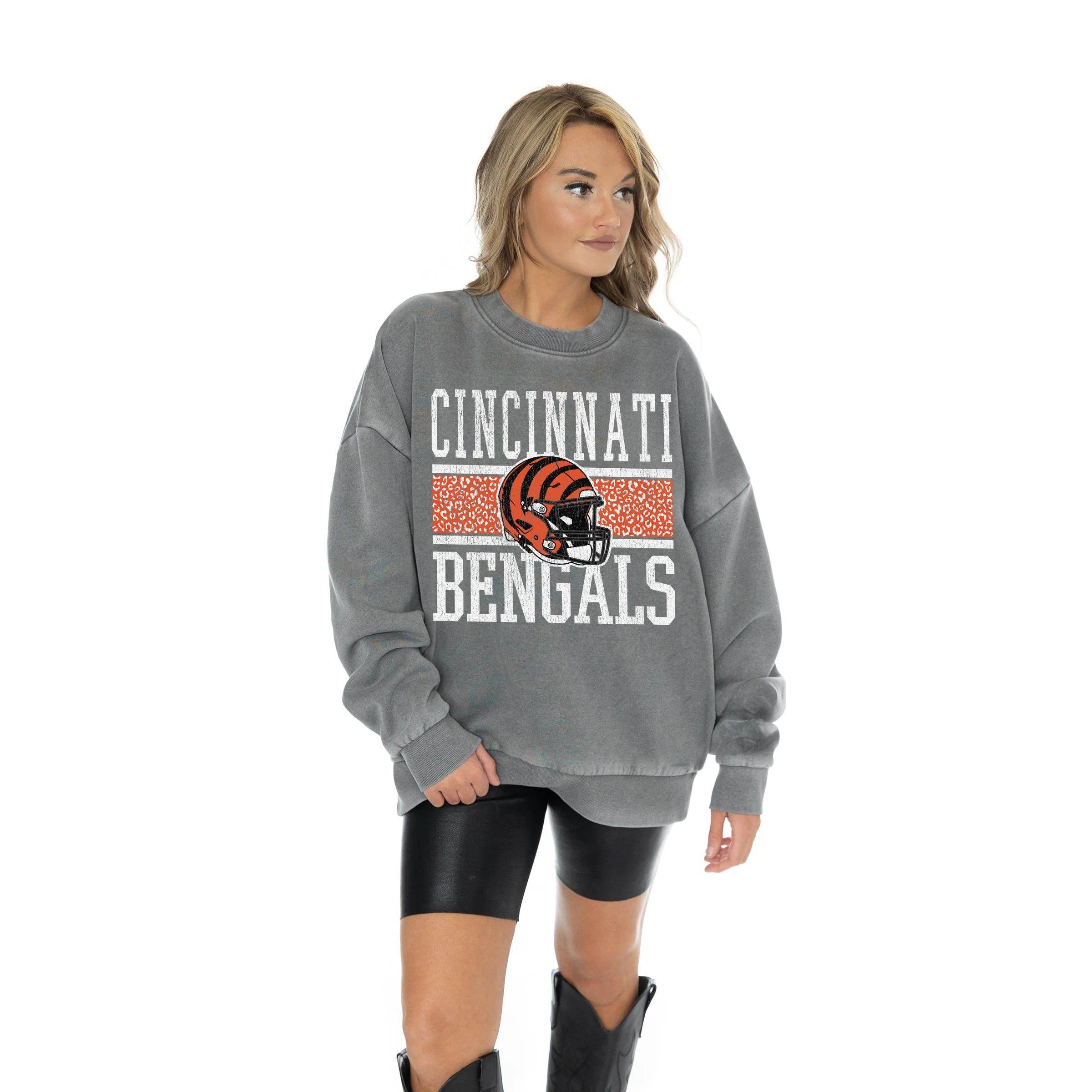 CINCINNATI BENGALS In The Wild Oversized Crewneck Fleece