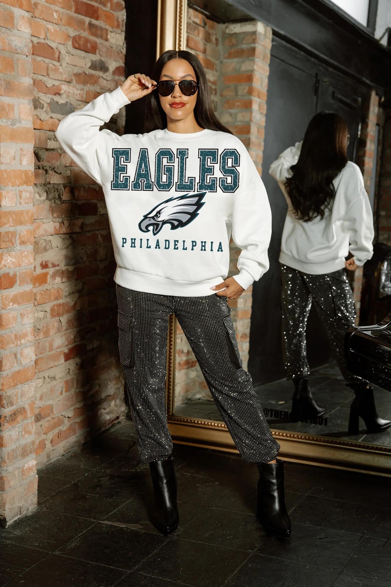 PHILADELPHIA EAGLES Sunday Drives Fleece Crewneck Pullover