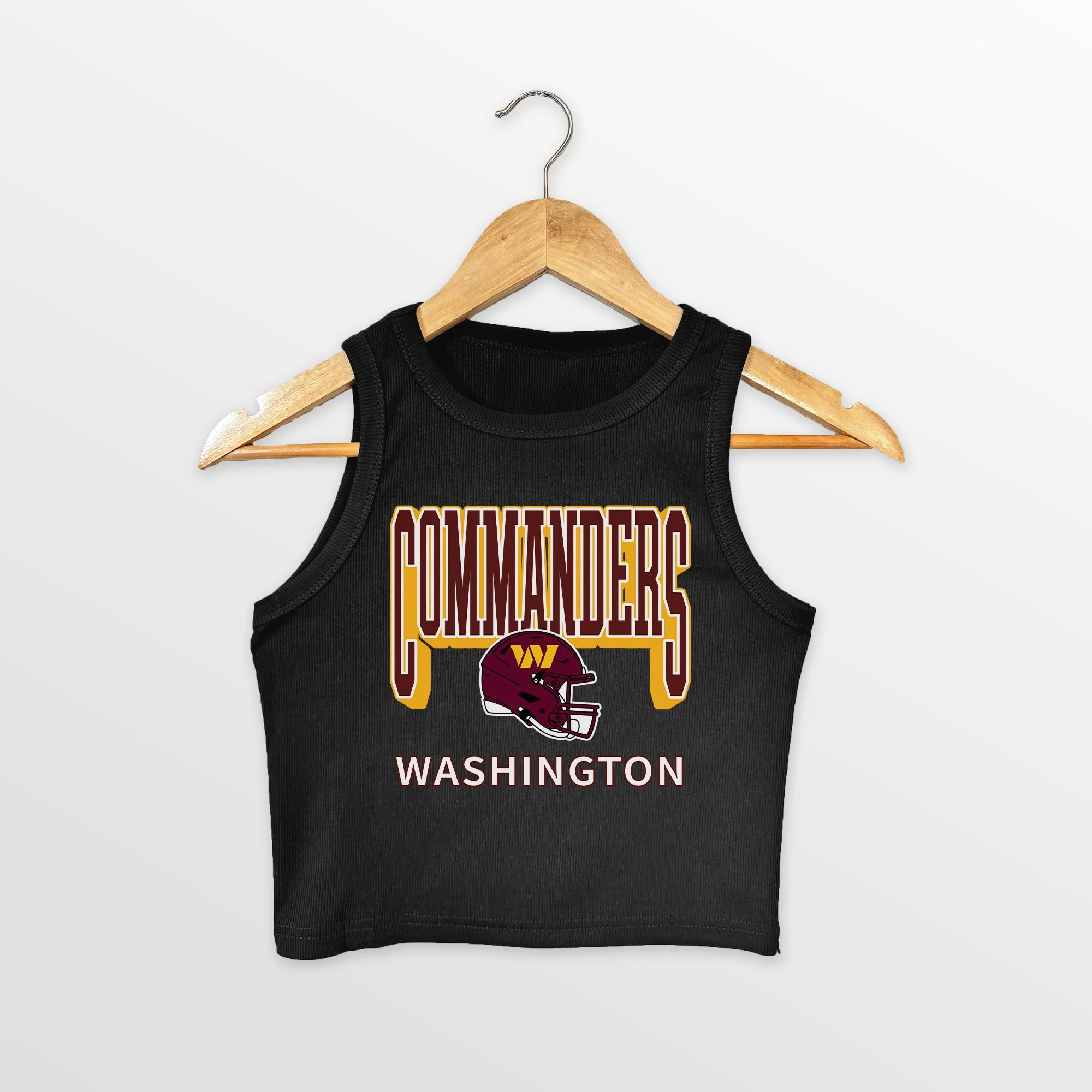 WASHINGTON COMMANDERS PURE VICTORY ESSENTIAL RIBBED CROP TANK