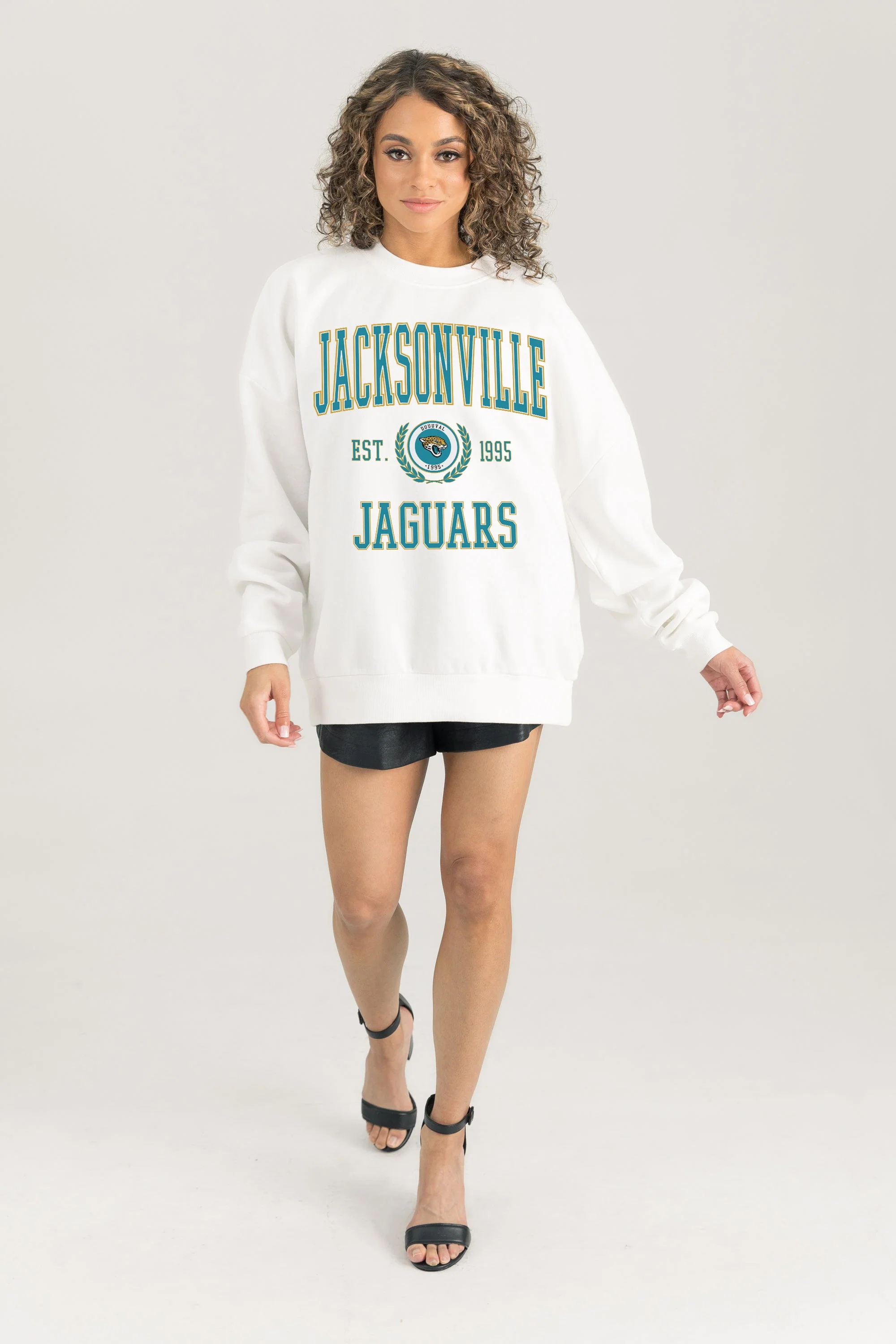 JACKSONVILLE JAGUARS Timeless Triumph Fleece Crewneck Pullover