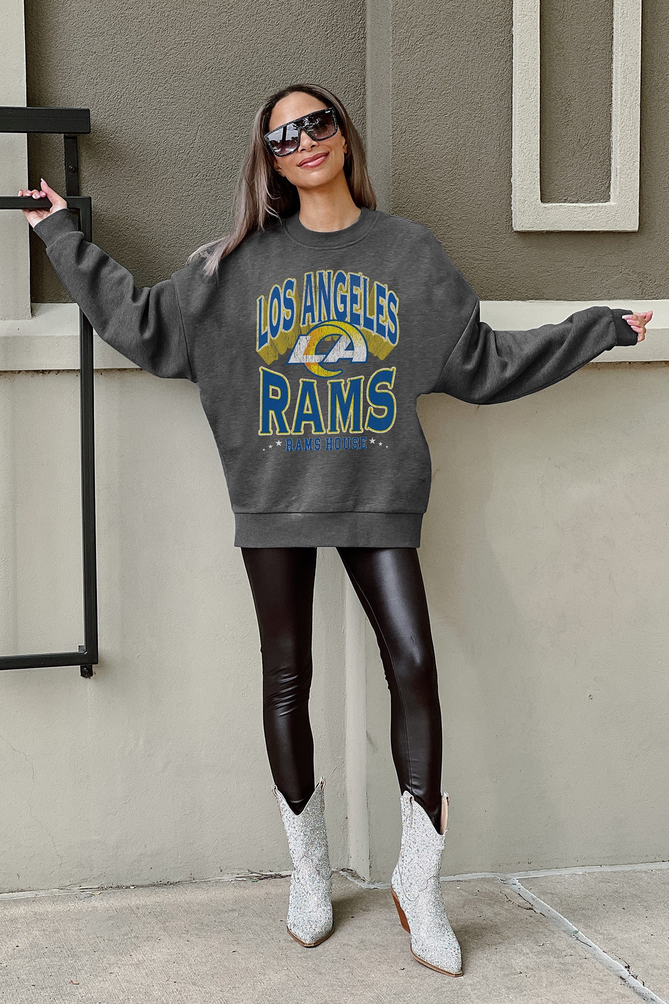 LOS ANGELES RAMS Long Weekend Fleece Crewneck Pullover