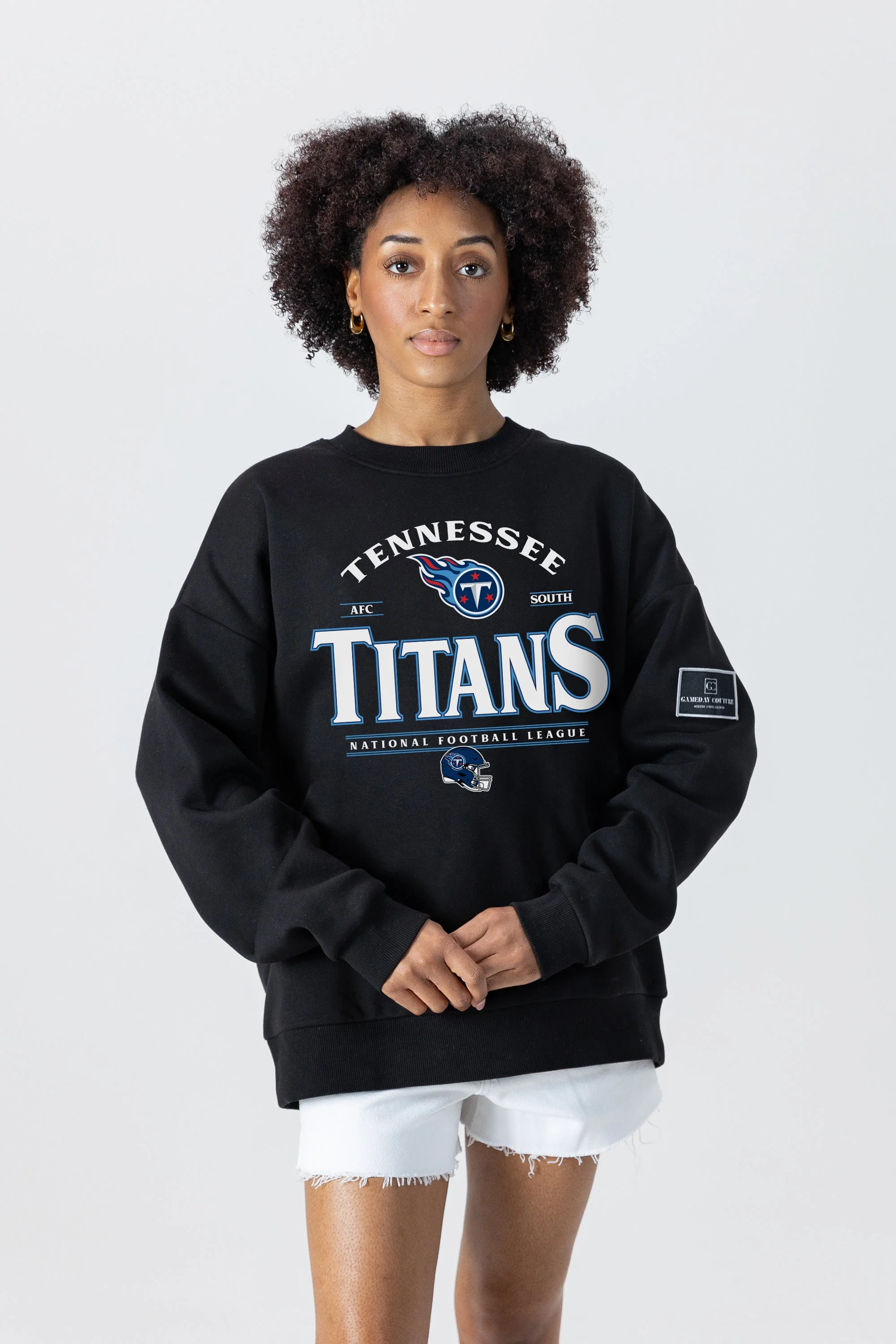 TENNESSEE TITANS Players Only Fleece Drop-Shoulder Crew
