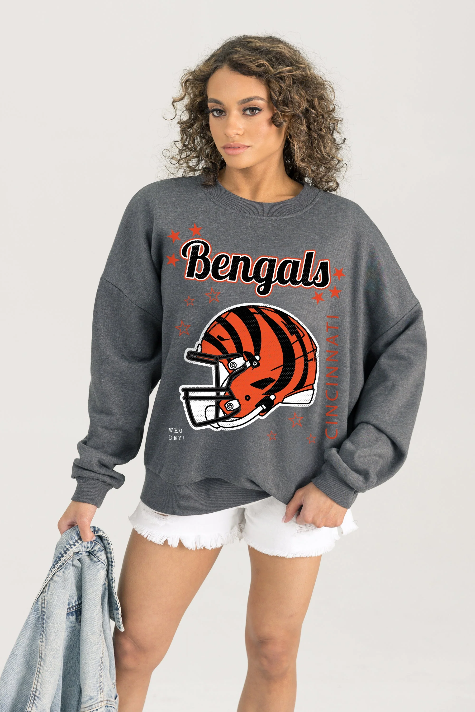 CINCINNATI BENGALS Ready To Rumble Fleece Crewneck Pullover