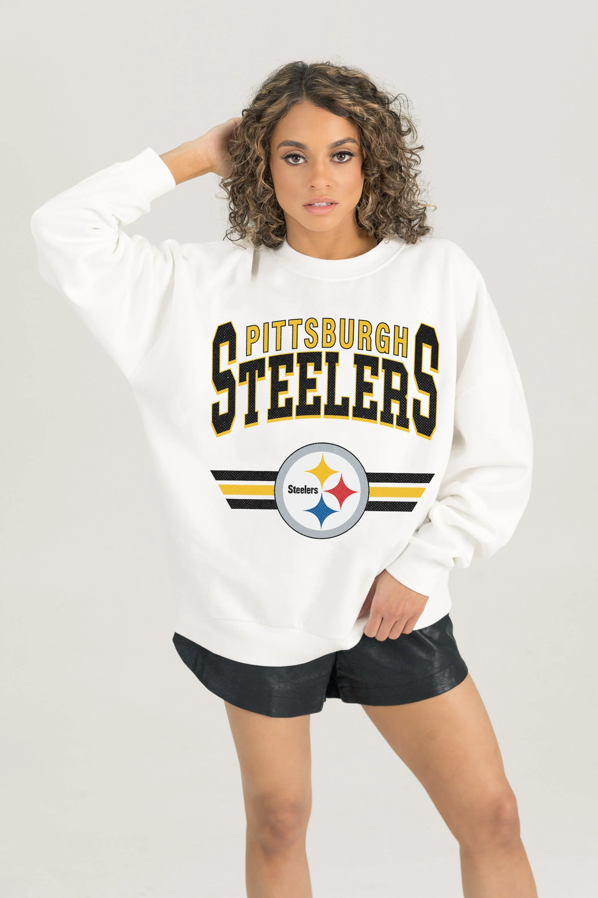 PITTSBURGH STEELERS SWIFT STRIKE PREMIUM FLEECE CREWNECK PULLOVER