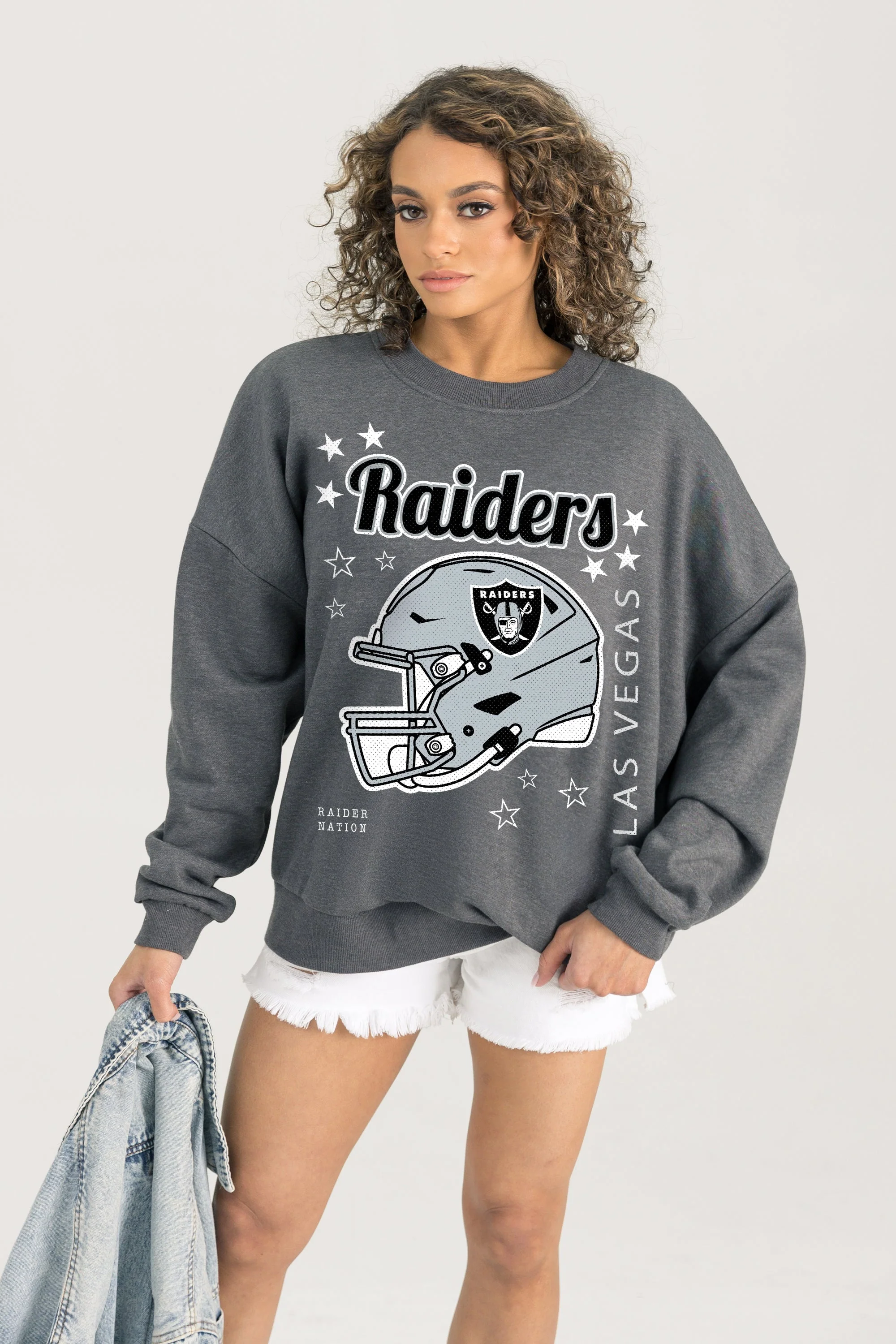 LAS VEGAS RAIDERS Ready To Rumble Fleece Crewneck Pullover