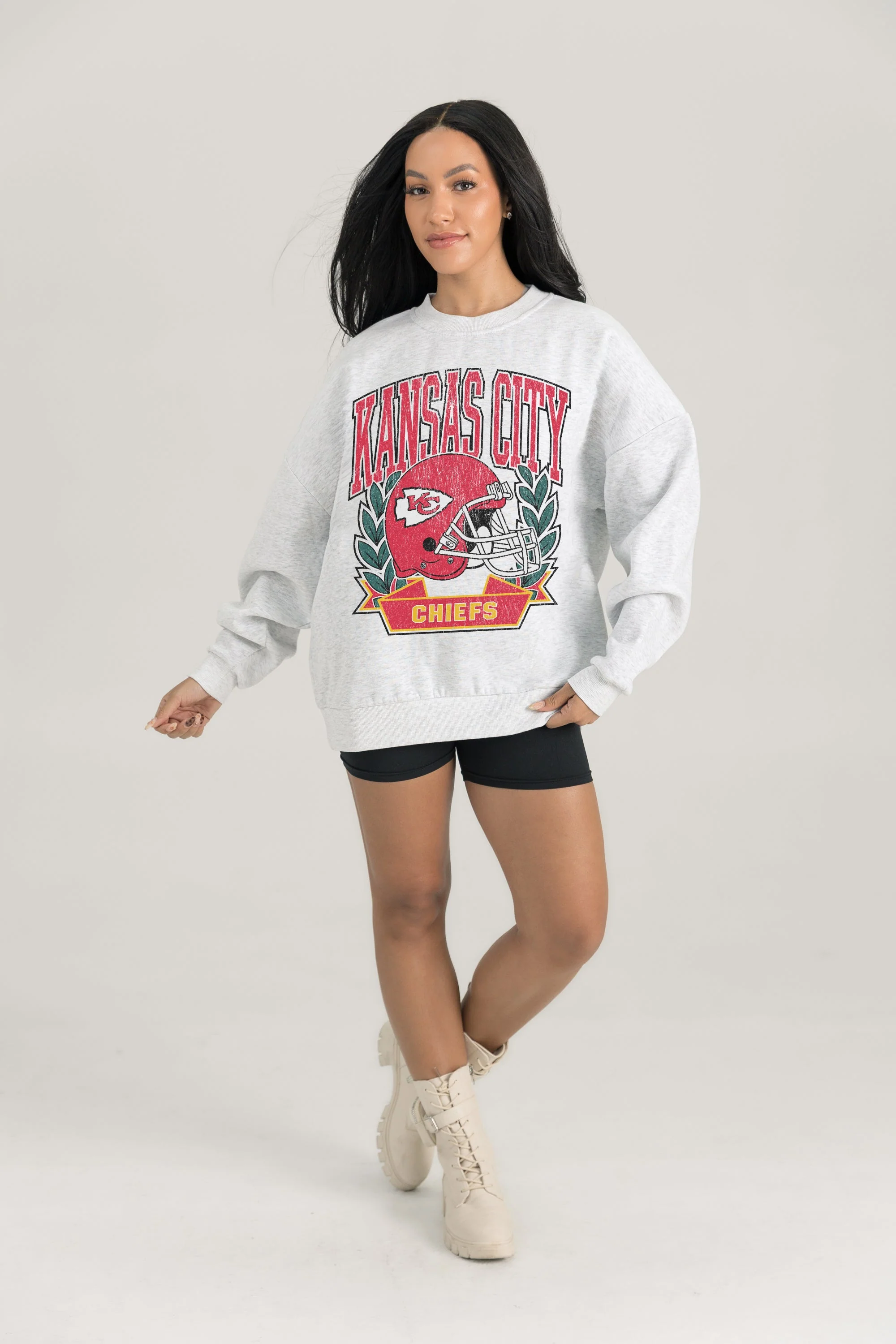 KANSAS CITY CHIEFS Heritage Fleece Crewneck Pullover