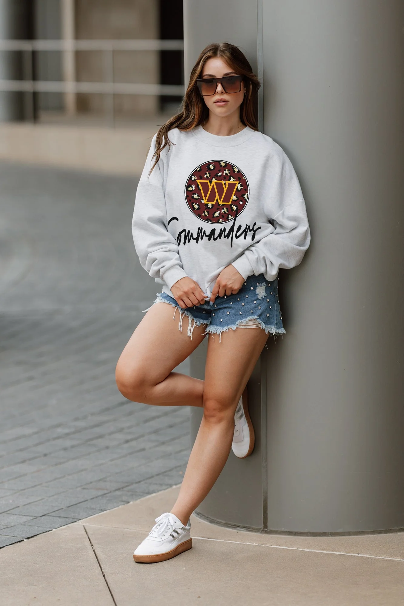 WASHINGTON COMMANDERS Going Wild Fleece Drop-Shoulder Pullover