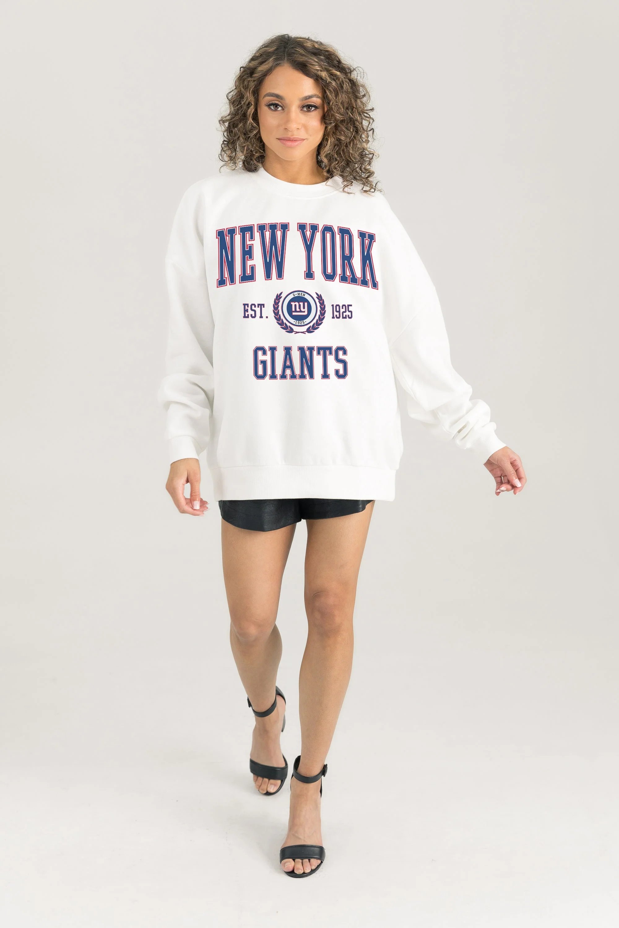 NEW YORK GIANTS Timeless Triumph Fleece Crewneck Pullover