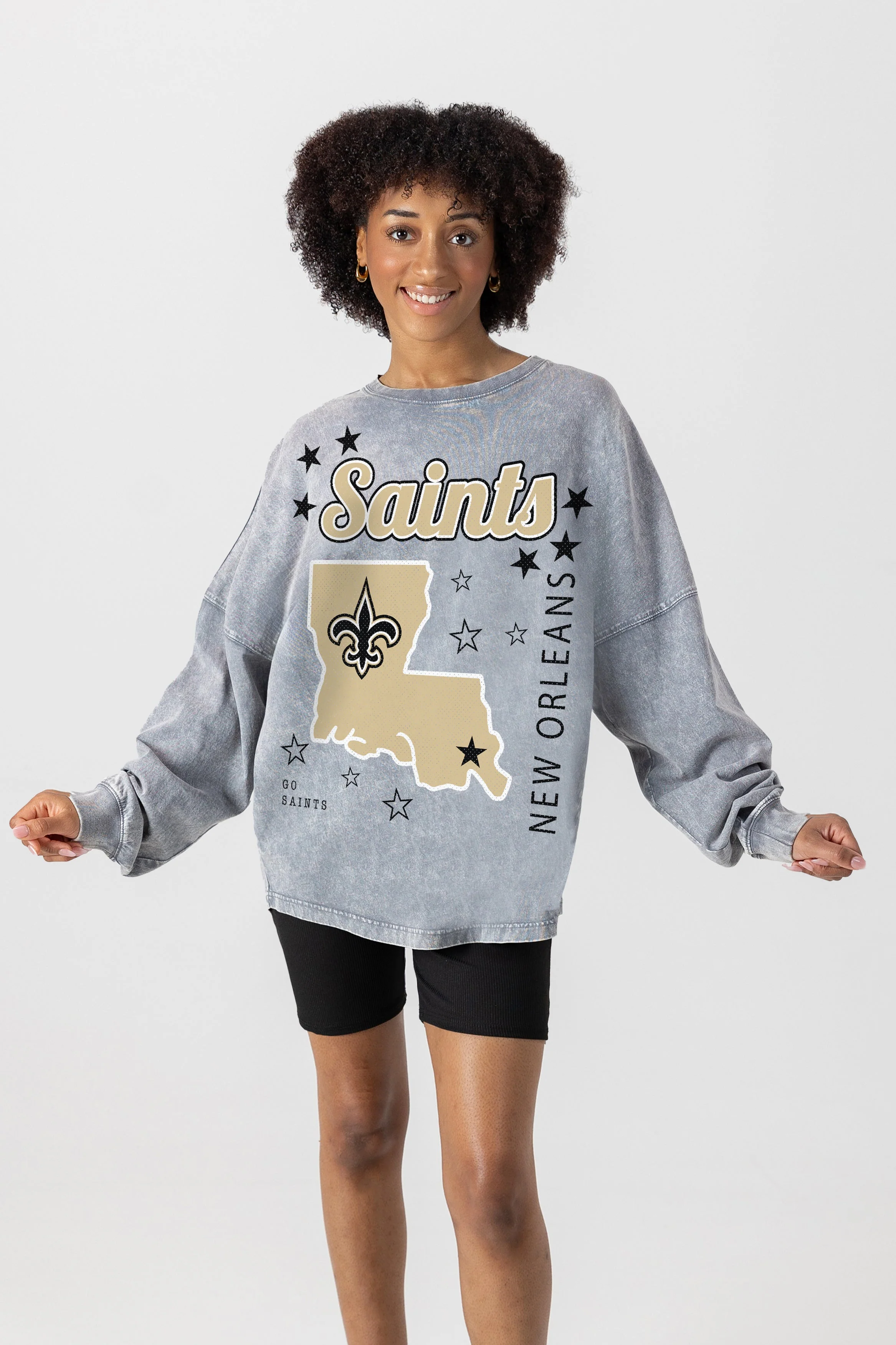 NEW ORLEANS SAINTS Starbound Oversized Long-Sleeve Tee