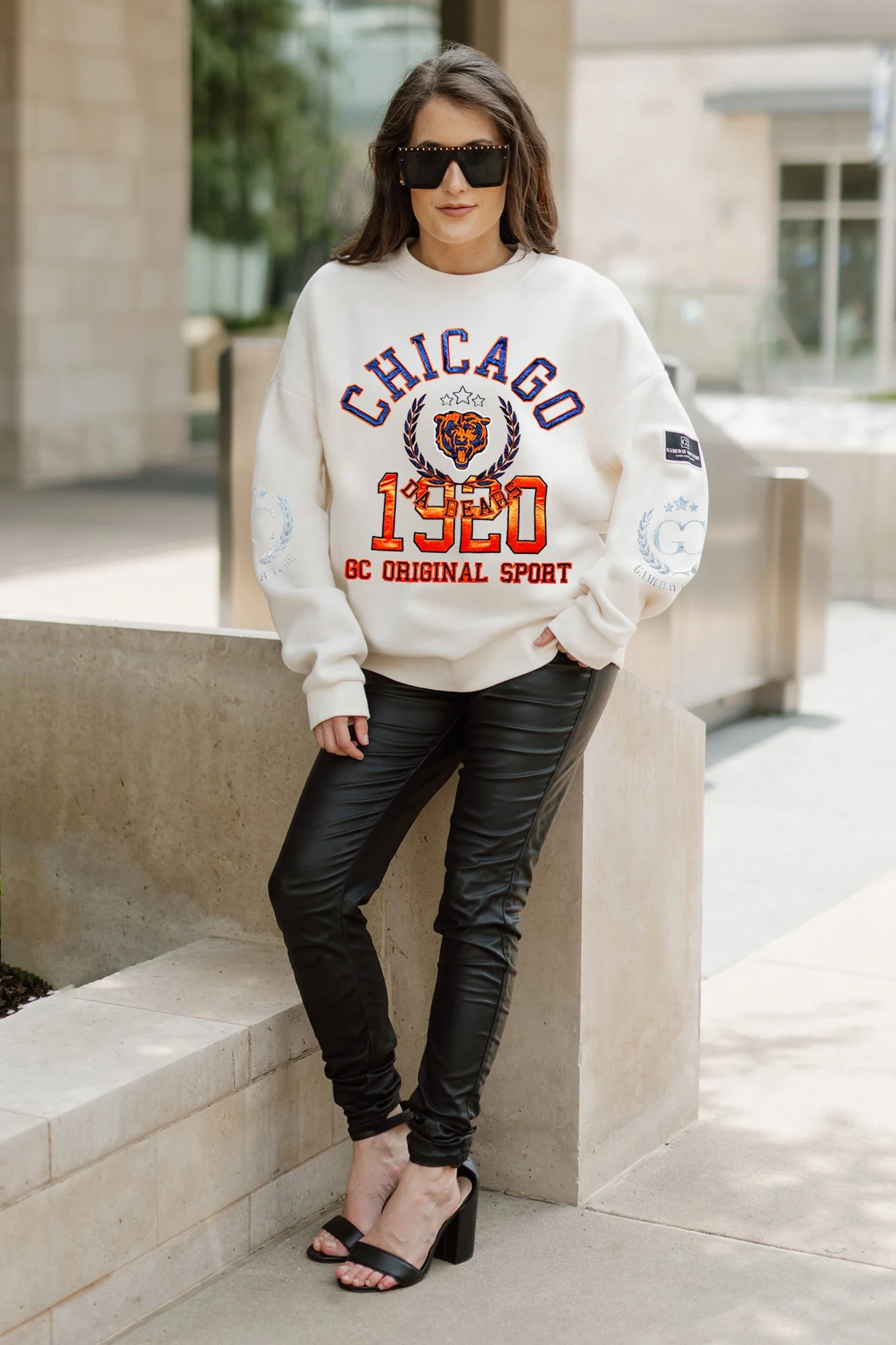 CHICAGO BEARS Gameday Slay Fleece Drop-Shoulder Crewneck