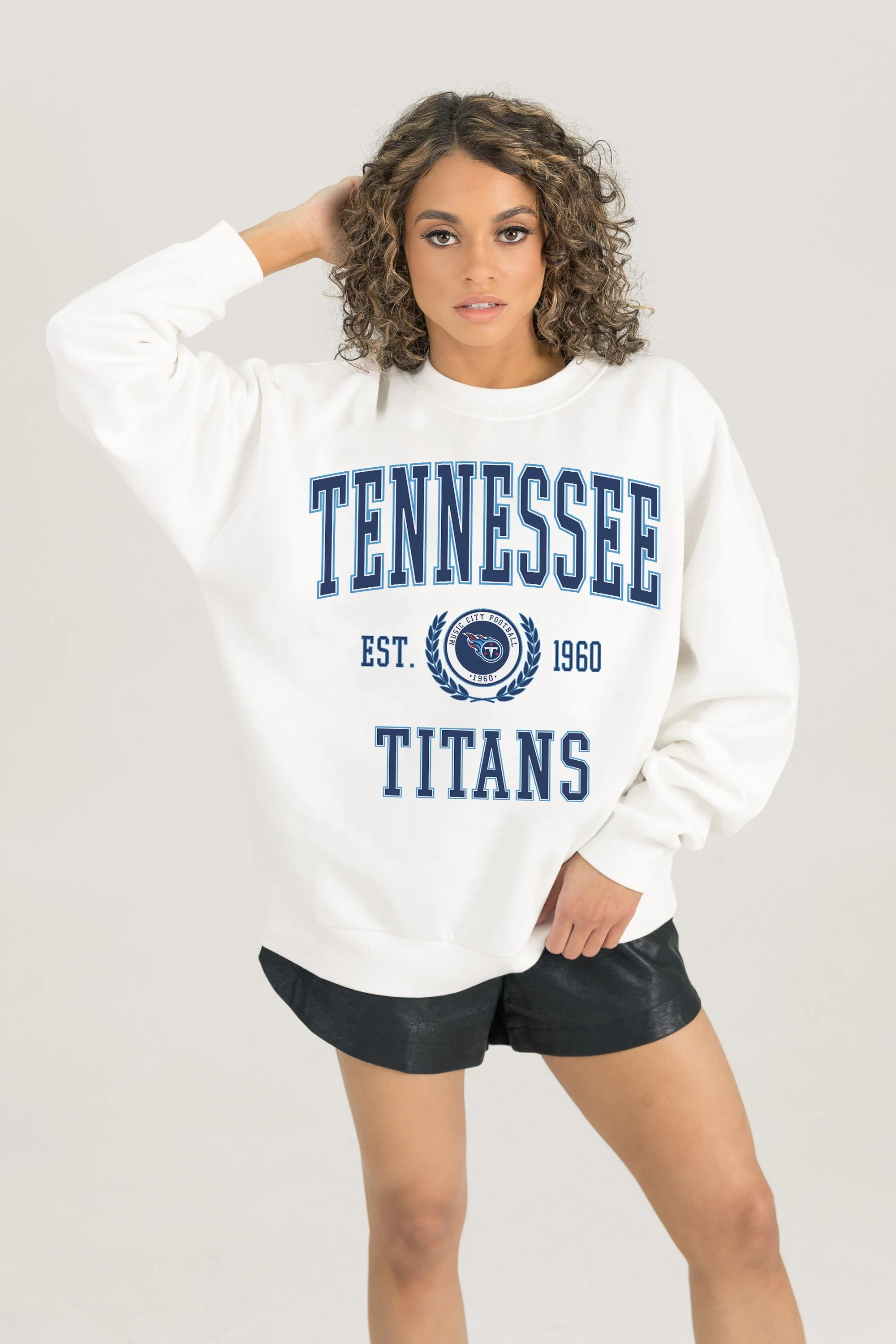 TENNESSEE TITANS Timeless Triumph Fleece Crewneck Pullover