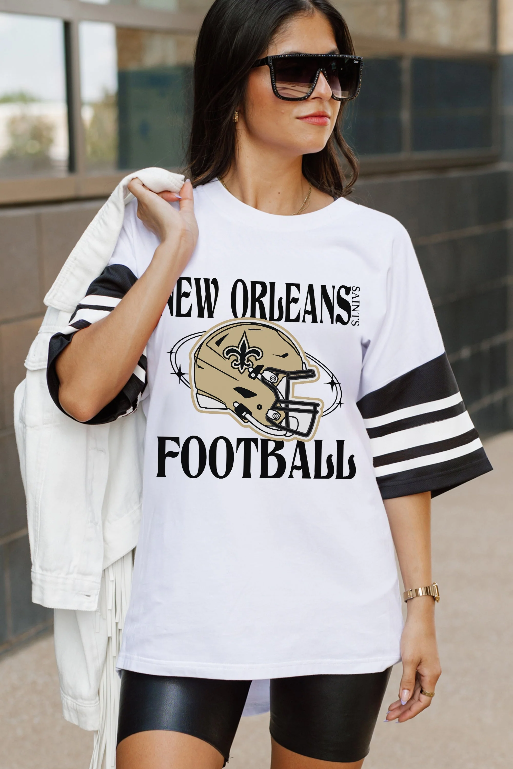 NEW ORLEANS SAINTS Starting Lineup Vintage Raglan Tee