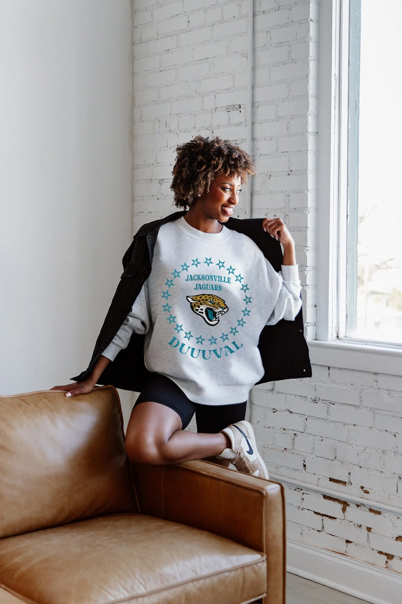 JACKSONVILLE JAGUARS Superstar Fleece Crewneck Pullover
