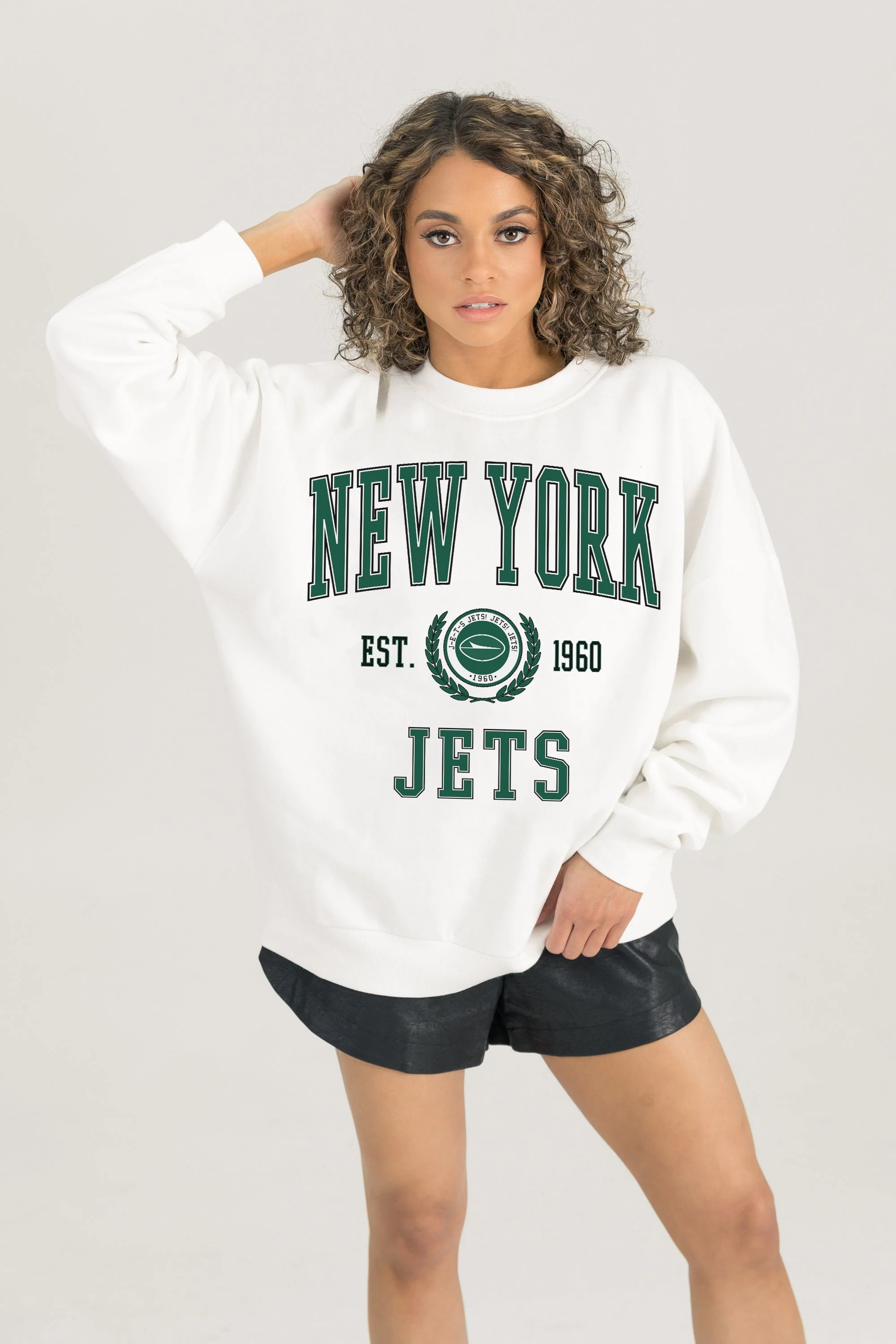 NEW YORK JETS Timeless Triumph Fleece Crewneck Pullover