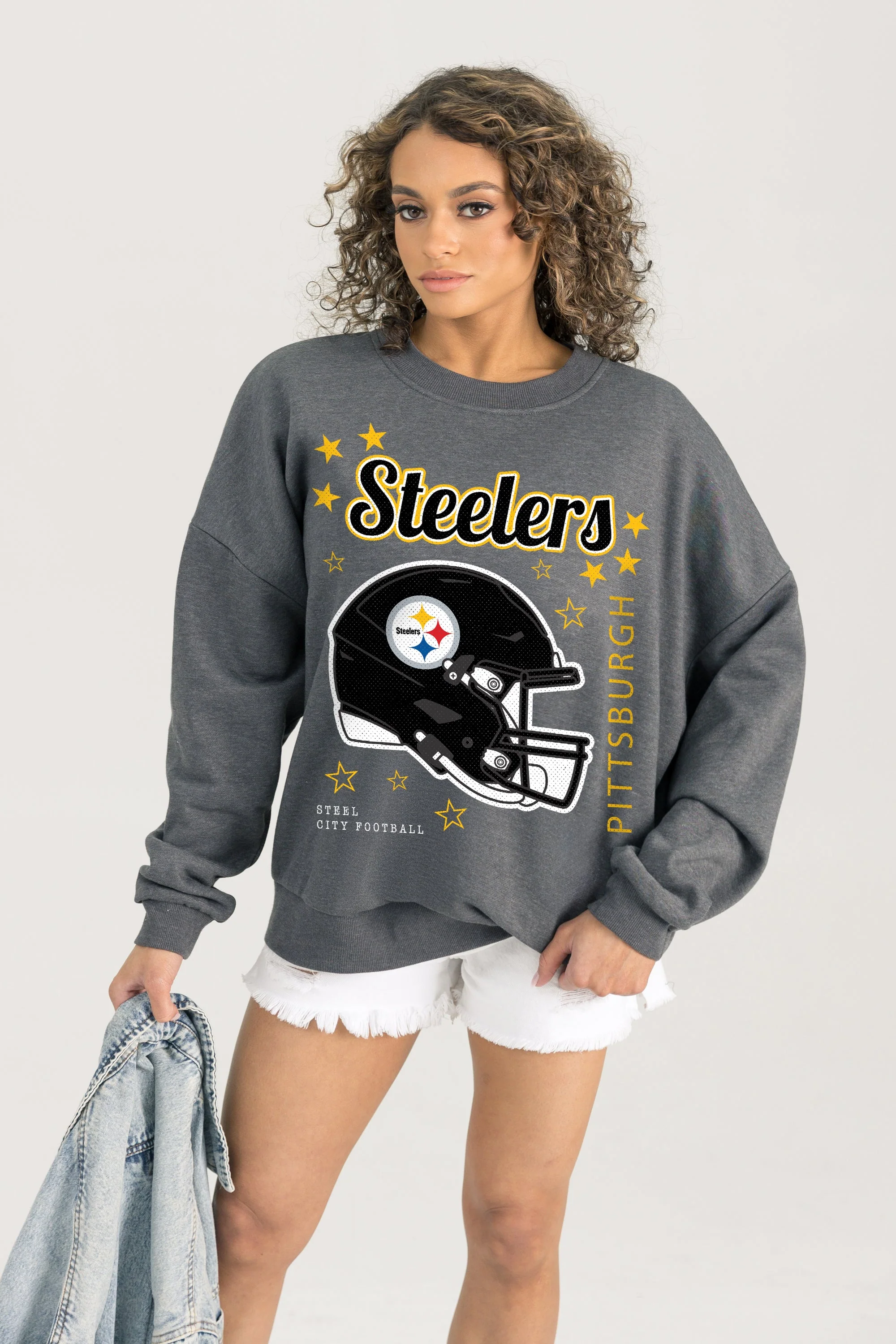 PITTSBURGH STEELERS Ready To Rumble Fleece Crewneck Pullover