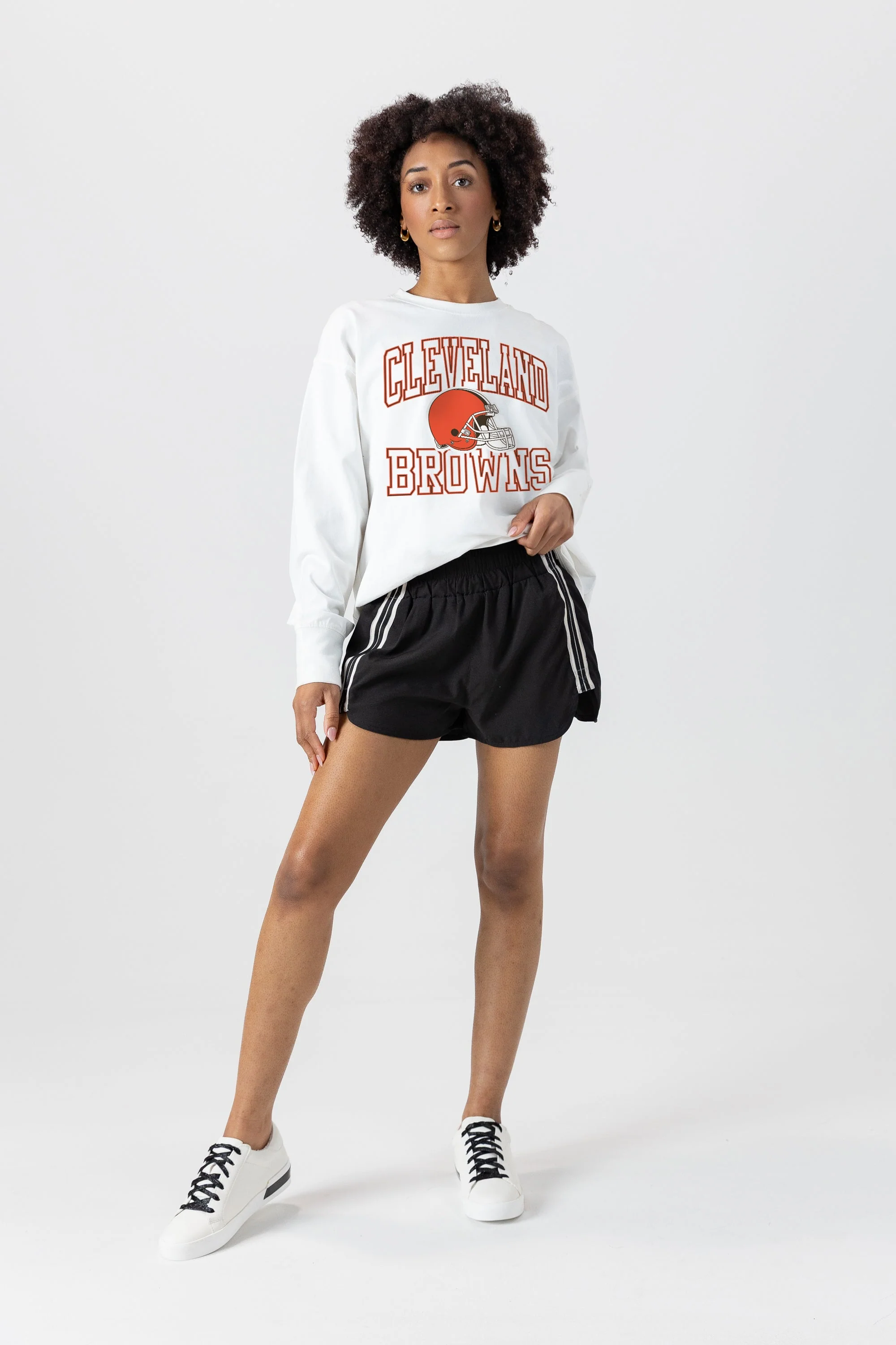 CLEVELAND BROWNS Mind Games Oversized Long-Sleeve Tee