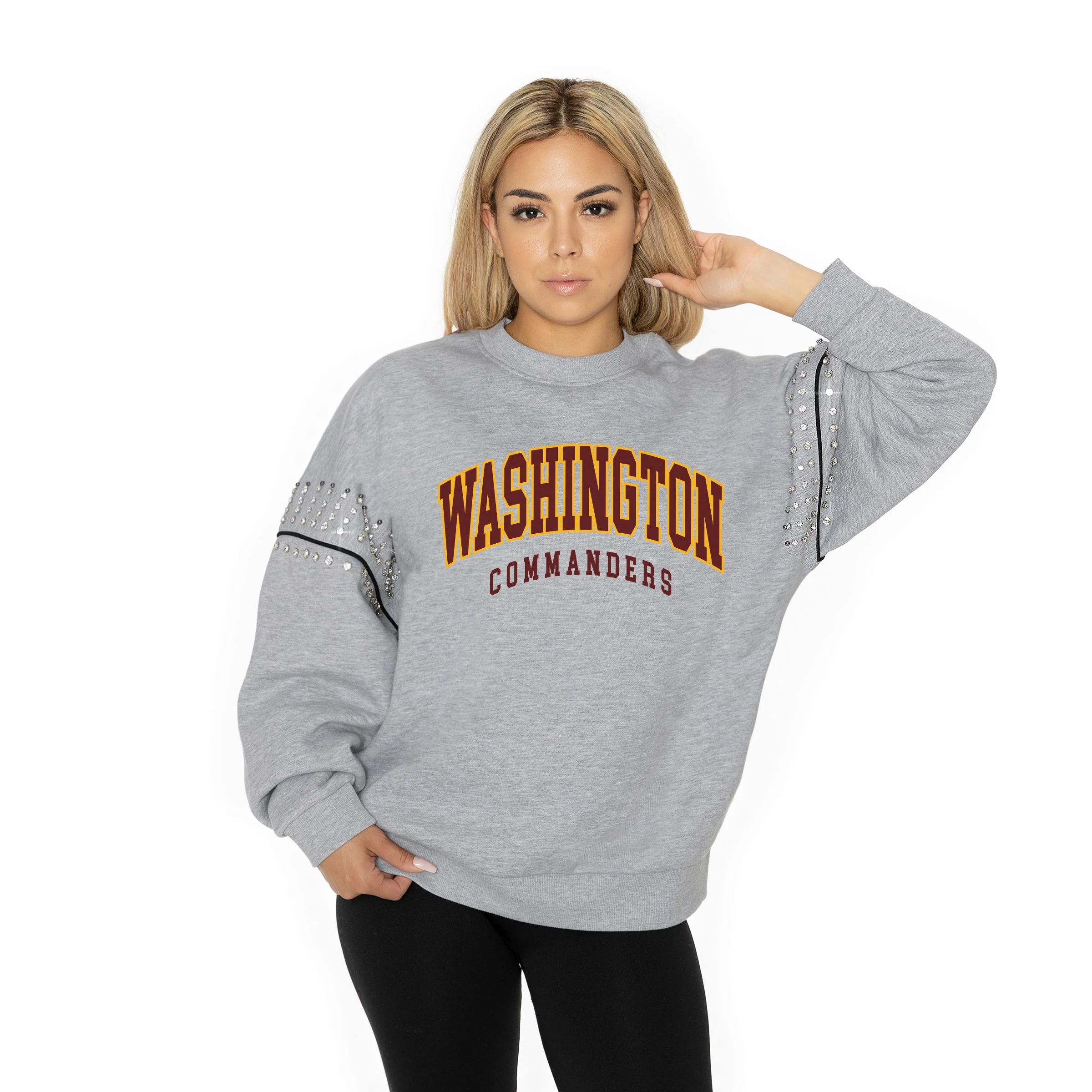 WASHINGTON COMMANDERS Competitive Edge Jewel-Trim Pullover