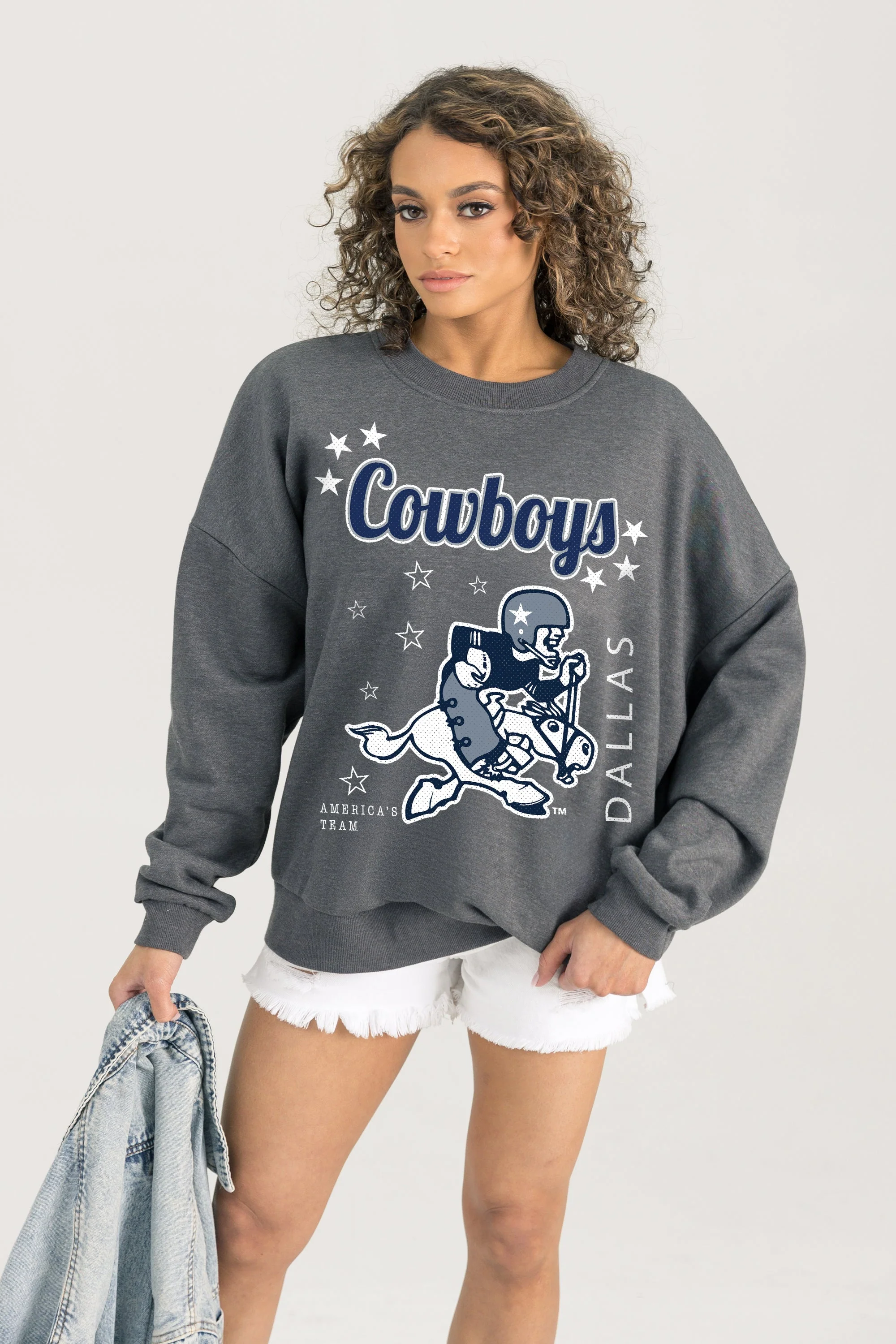 DALLAS COWBOYS Ready To Rumble Fleece Crewneck Pullover
