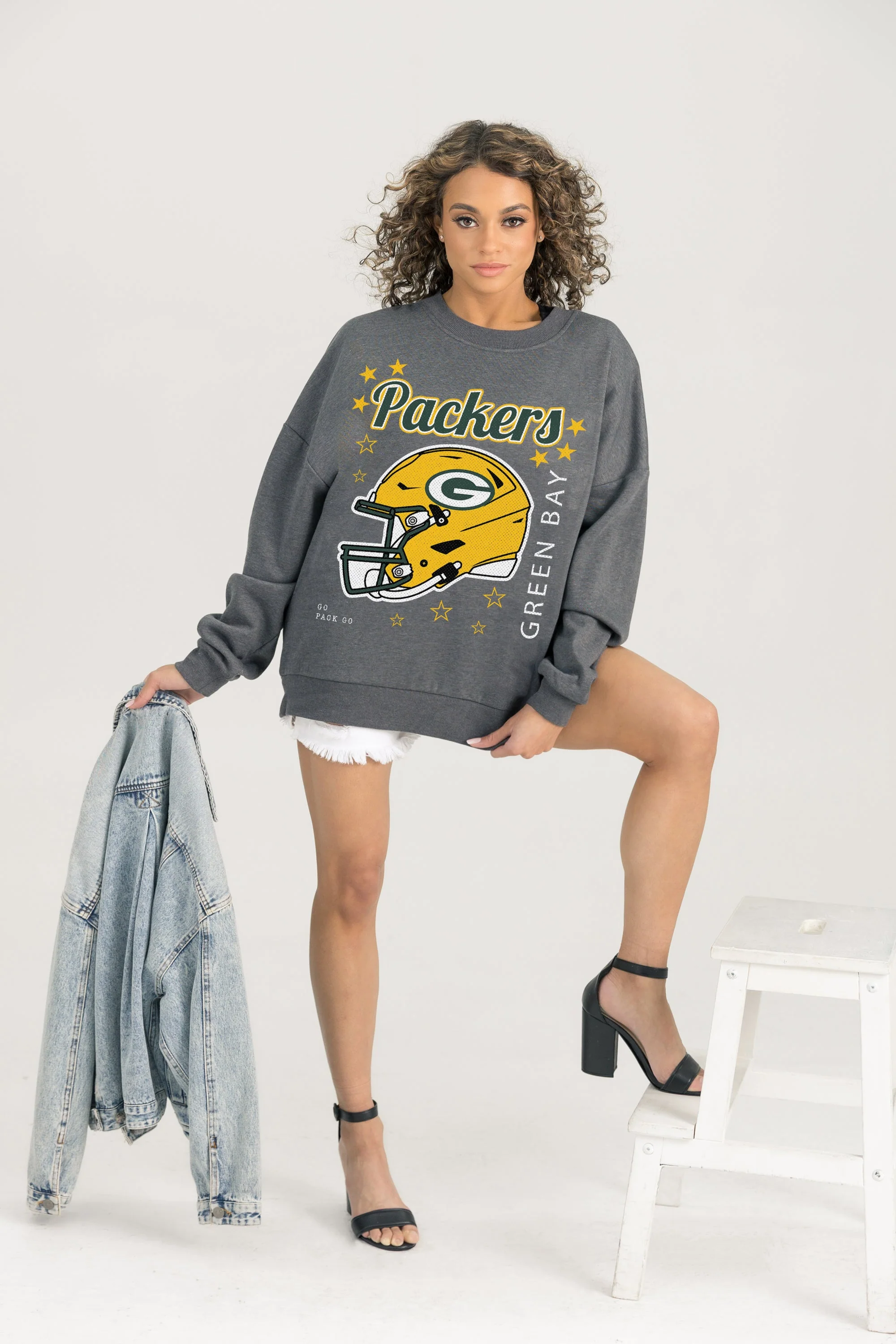 GREEN BAY PACKERS Ready To Rumble Fleece Crewneck Pullover
