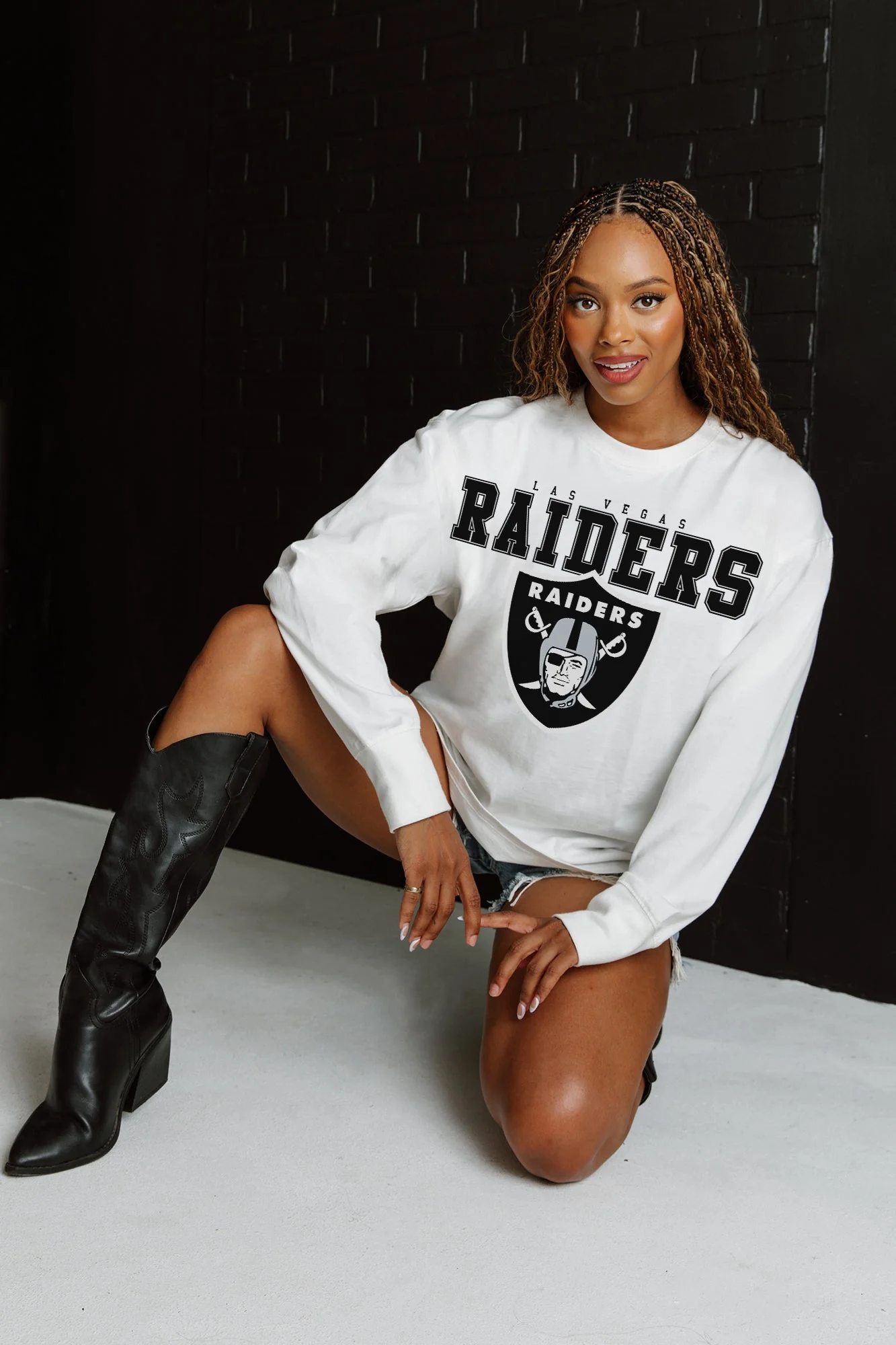 LAS VEGAS RAIDERS Big Goals Oversized Long-Sleeve Tee