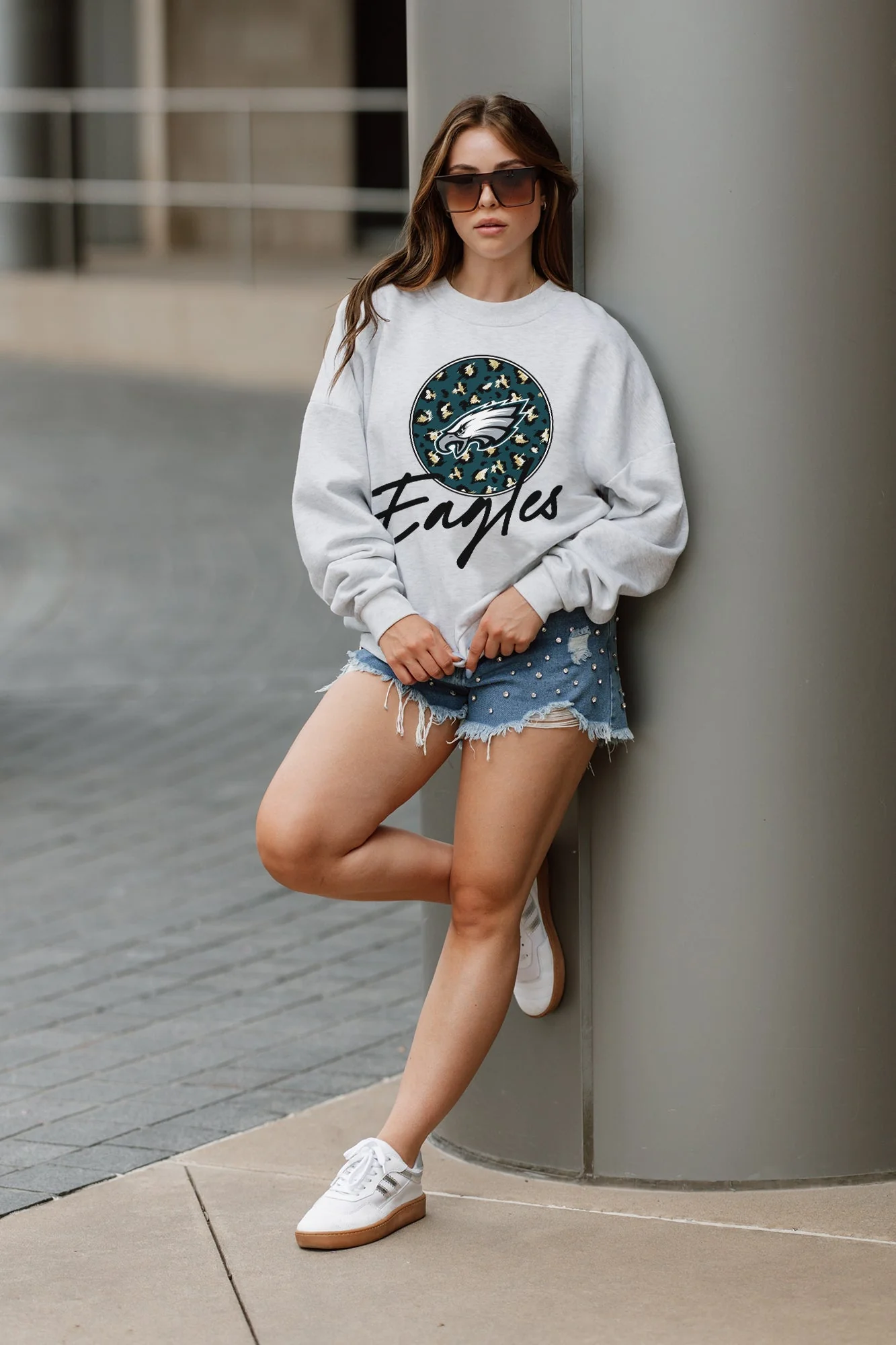 PHILADELPHIA EAGLES Going Wild Fleece Drop-Shoulder Pullover
