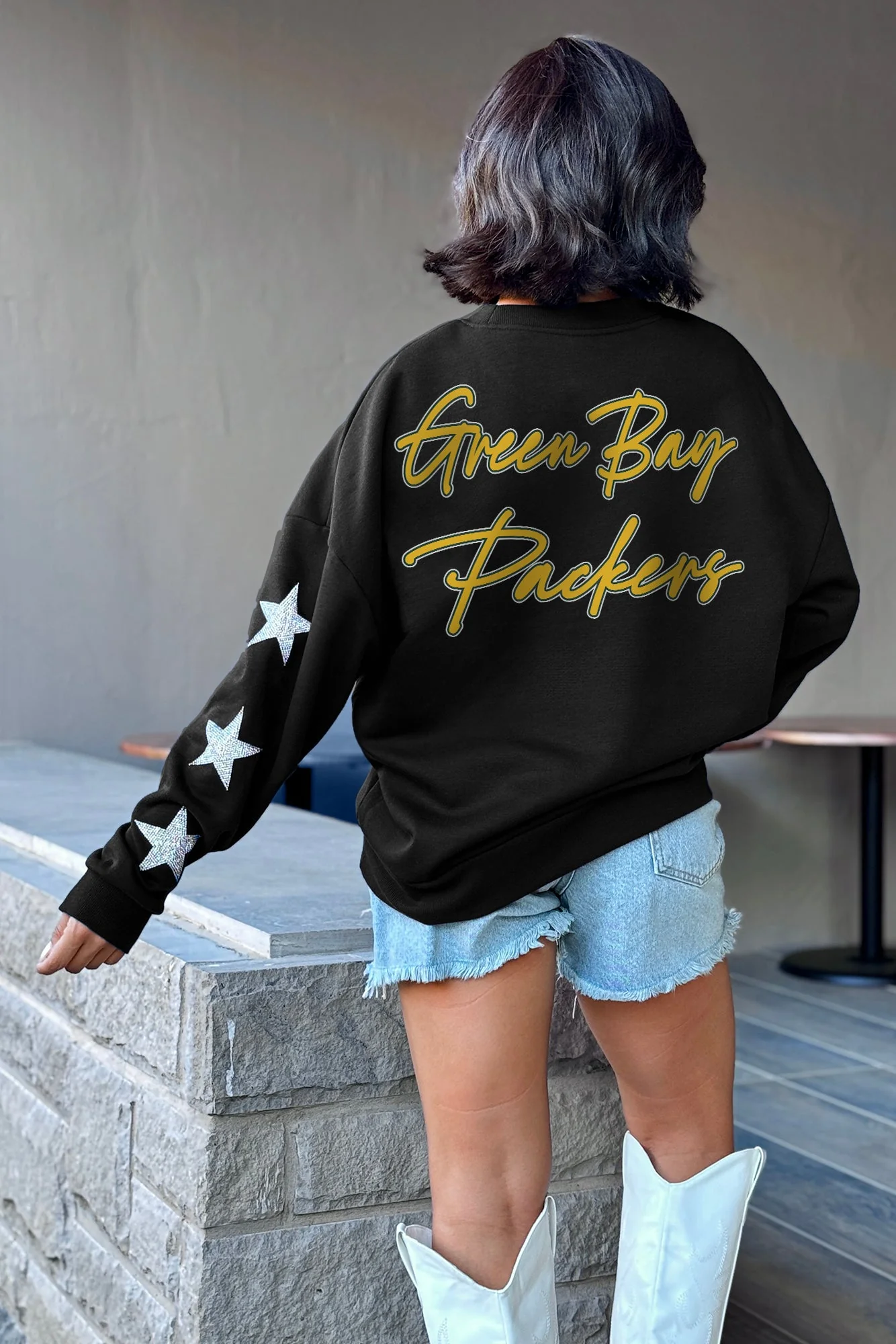 GREEN BAY PACKERS RADIANT ERadiant Energy Star-Sleeve Crewneck Pullover