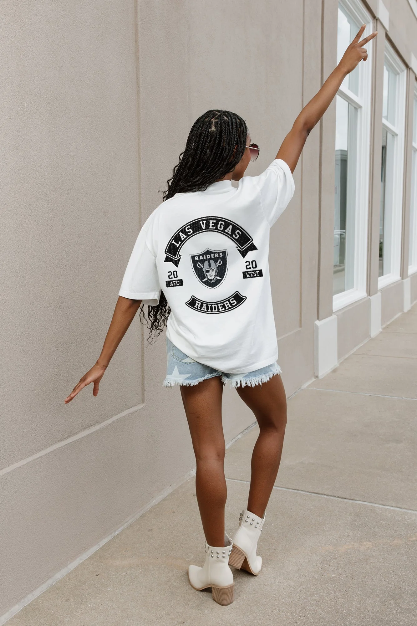 LAS VEGAS RAIDERS Out Of Bounds Oversized Crewneck Tee