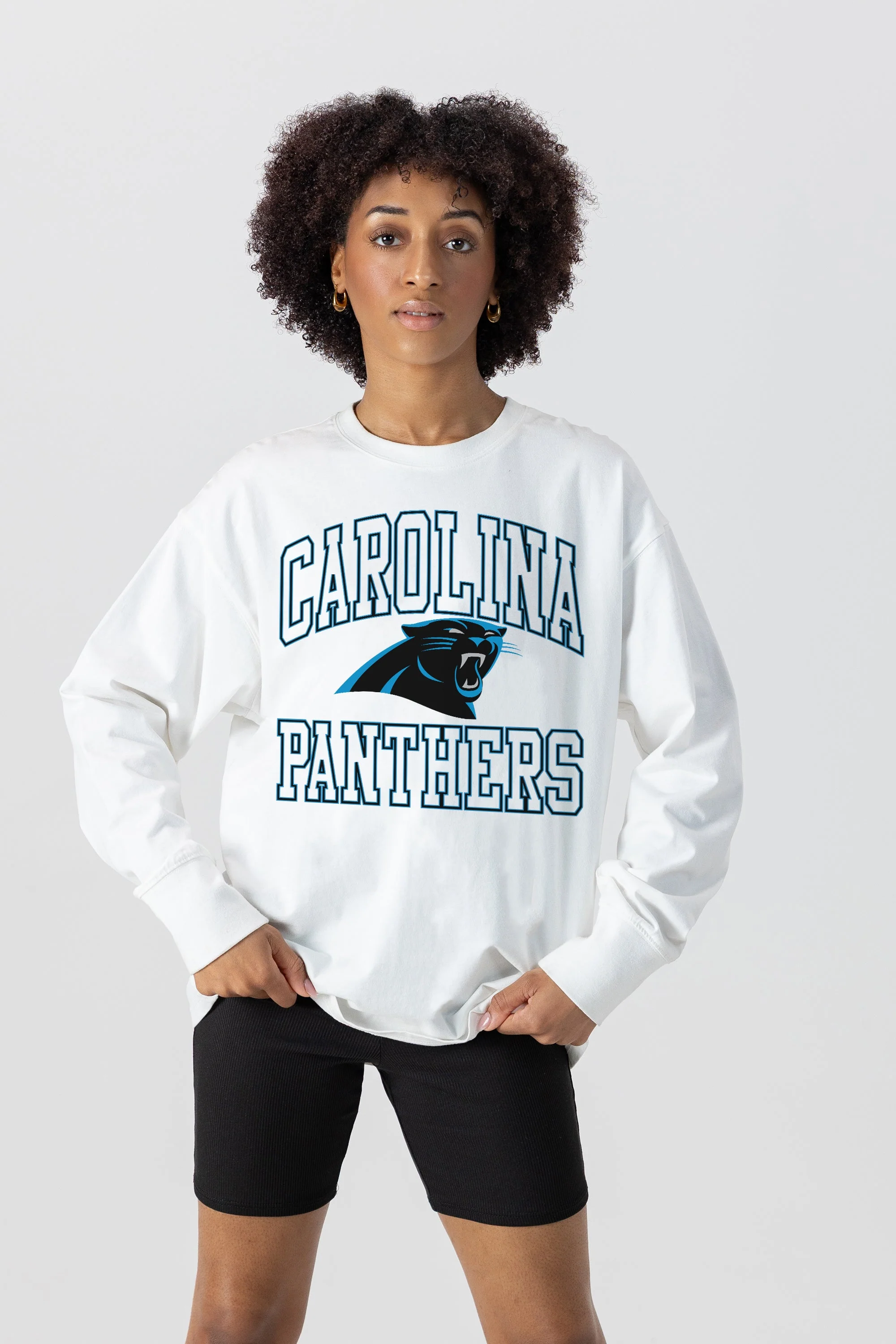 CAROLINA PANTHERS Mind Games Oversized Long-Sleeve Tee