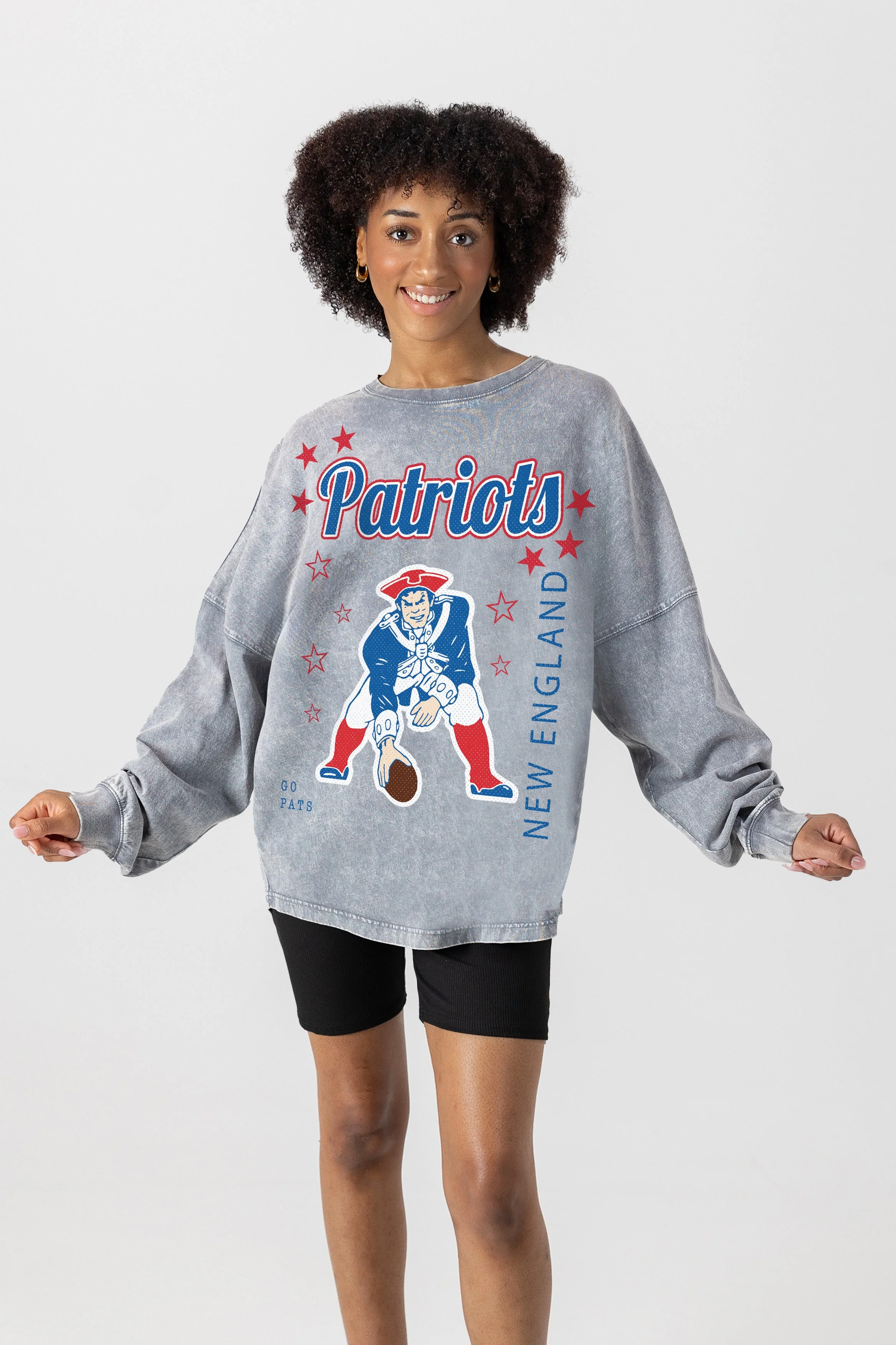 NEW ENGLAND PATRIOTS Starbound Oversized Long-Sleeve Tee
