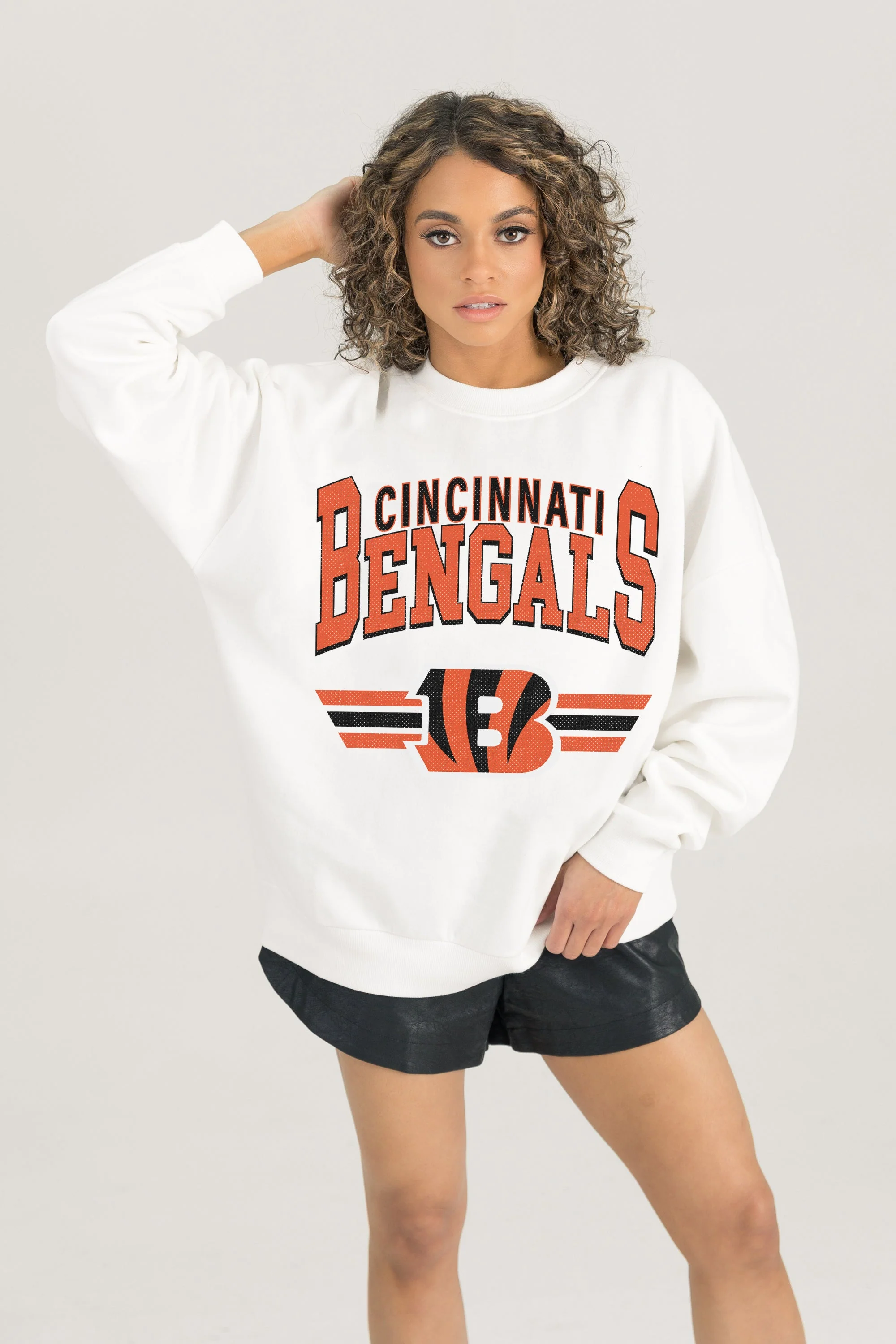 CINCINNATI BENGALS SWIFT STRIKE PREMIUM FLEECE CREWNECK PULLOVER
