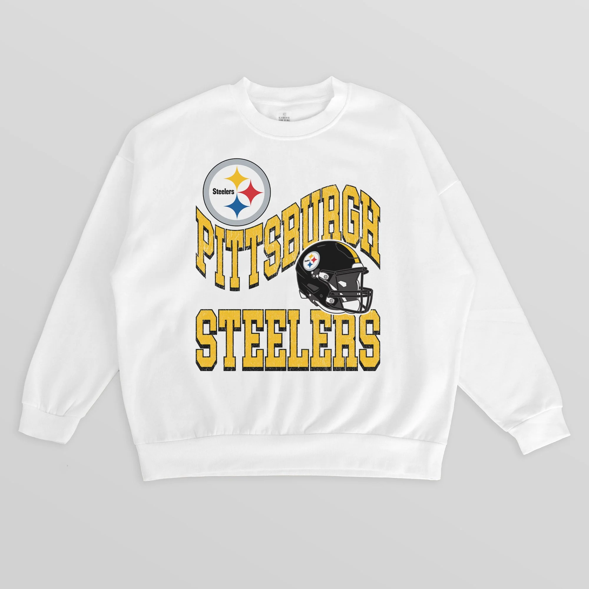 PITTSBURGH STEELERS HARD EARNED PREMIUM FLEECE CREWNECK PULLOVER