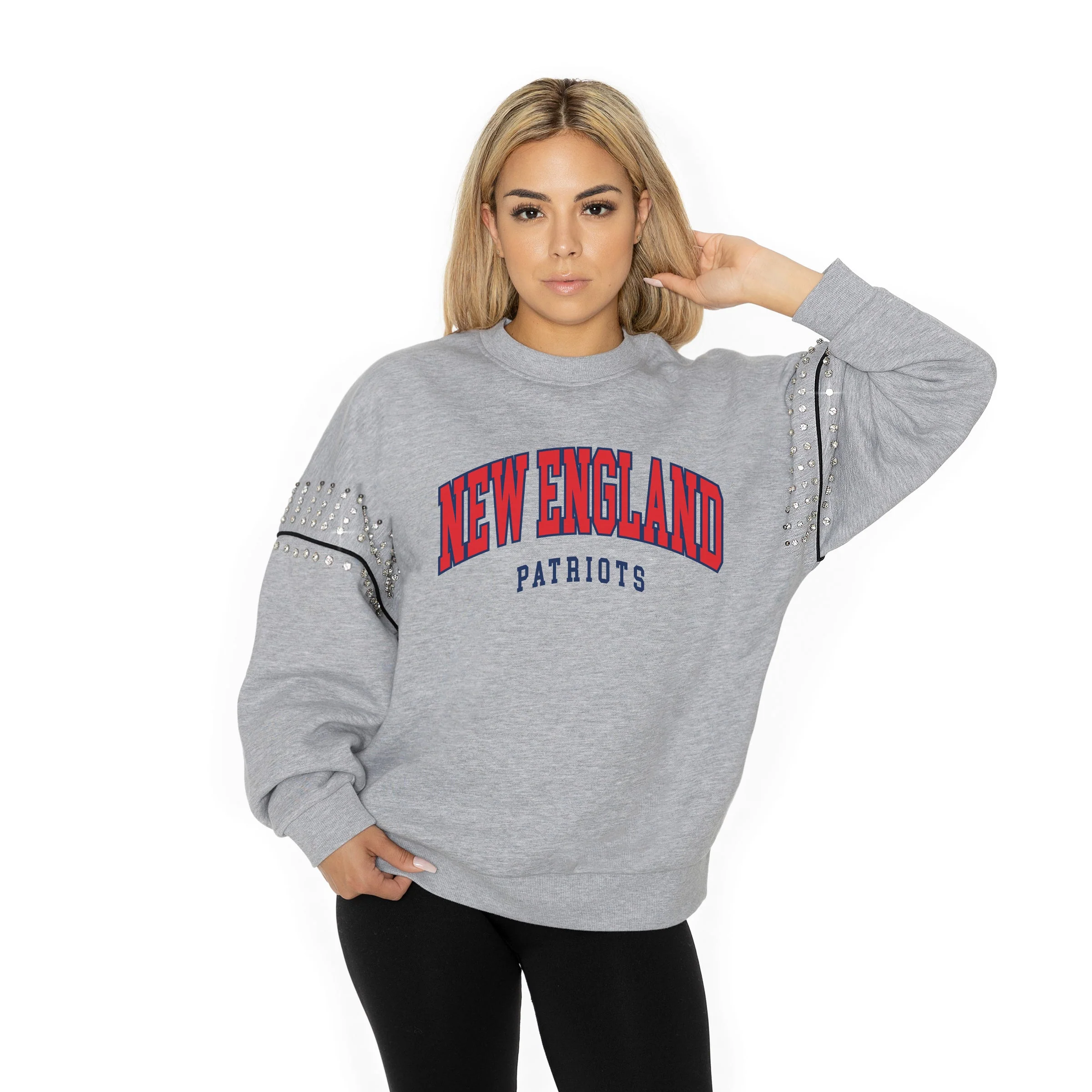 NEW ENGLAND PATRIOTS Competitive Edge Jewel-Trim Pullover