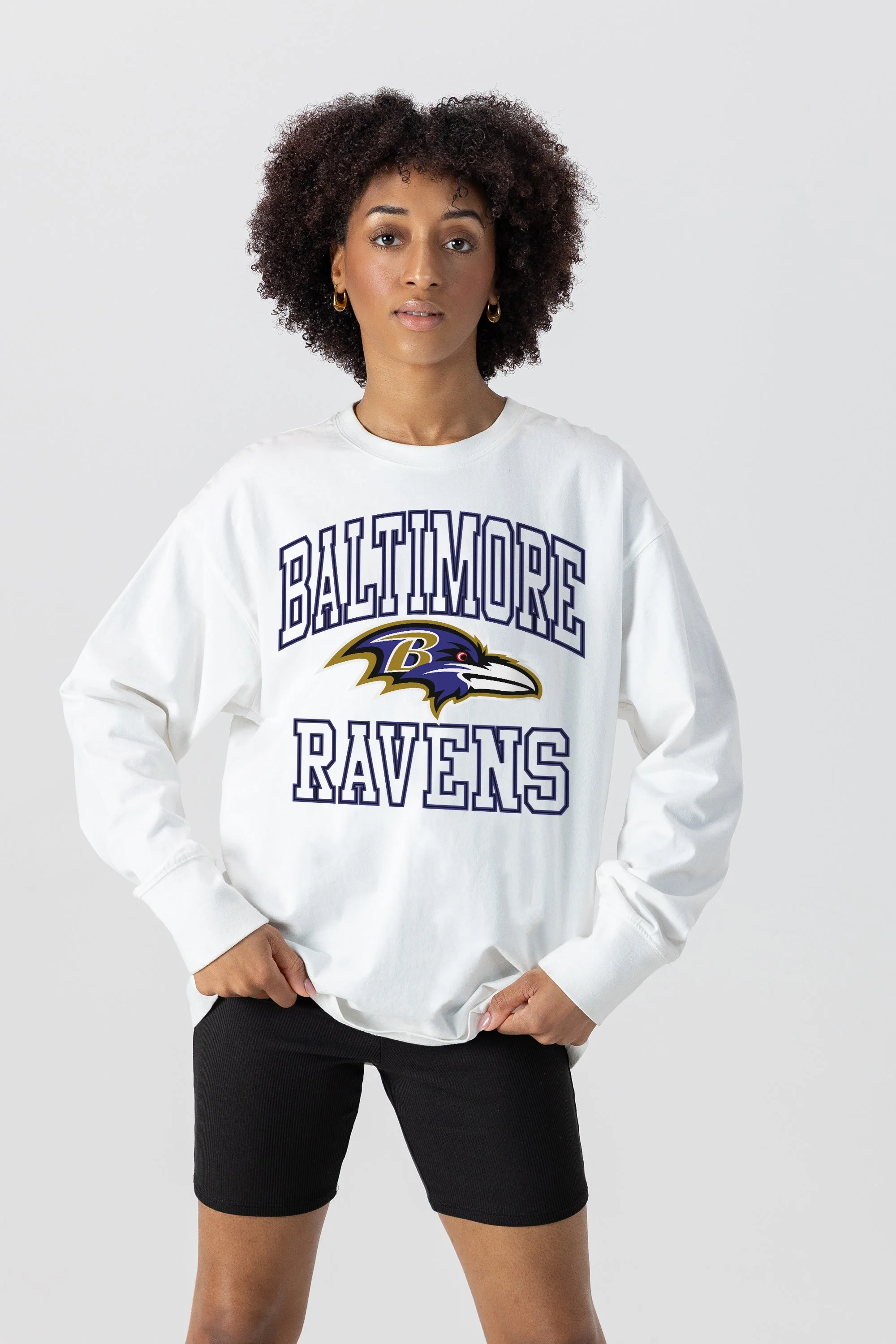 BALTIMORE RAVENS Mind Games Oversized Long-Sleeve Tee
