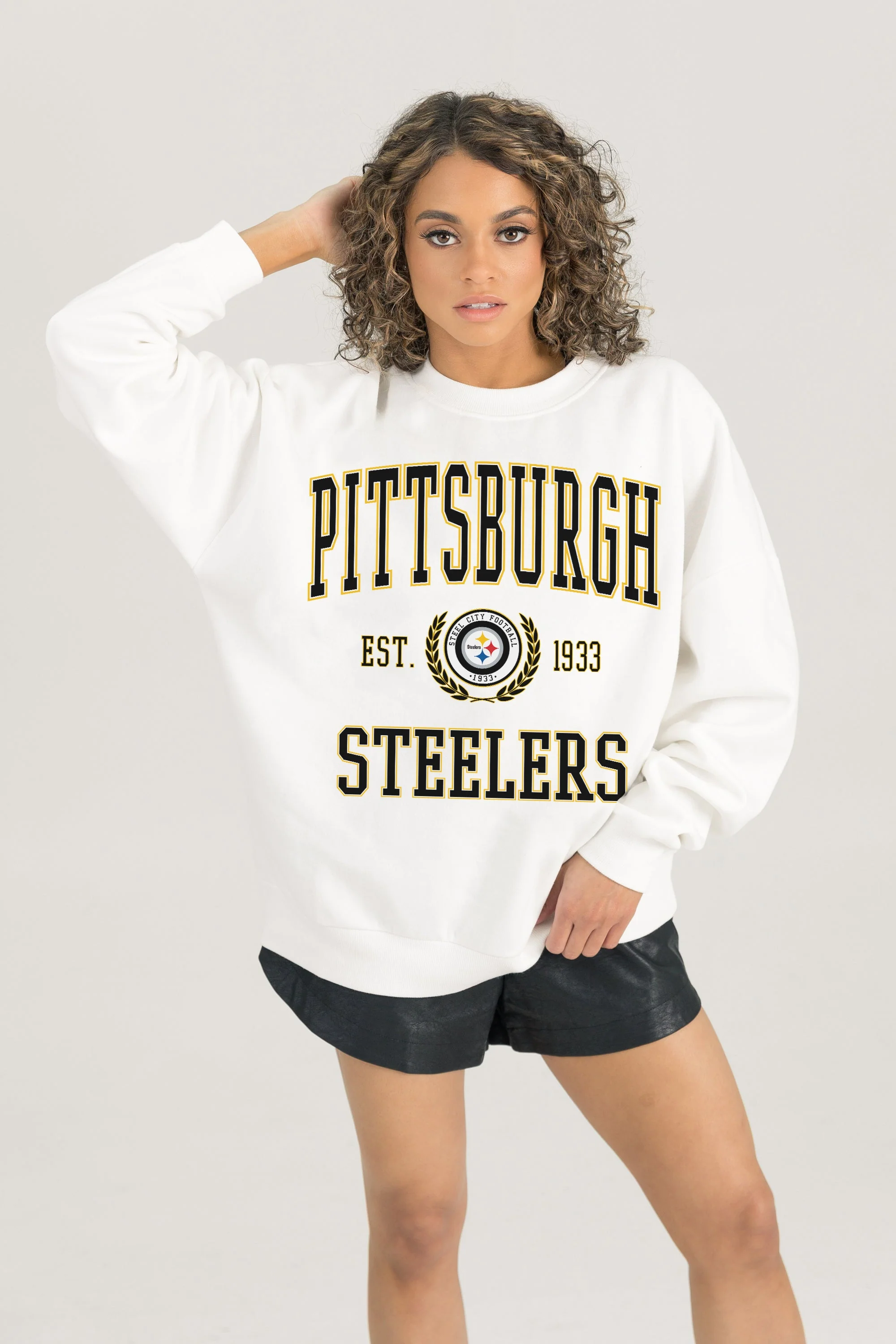 PITTSBURGH STEELERS Timeless Triumph Fleece Crewneck Pullover