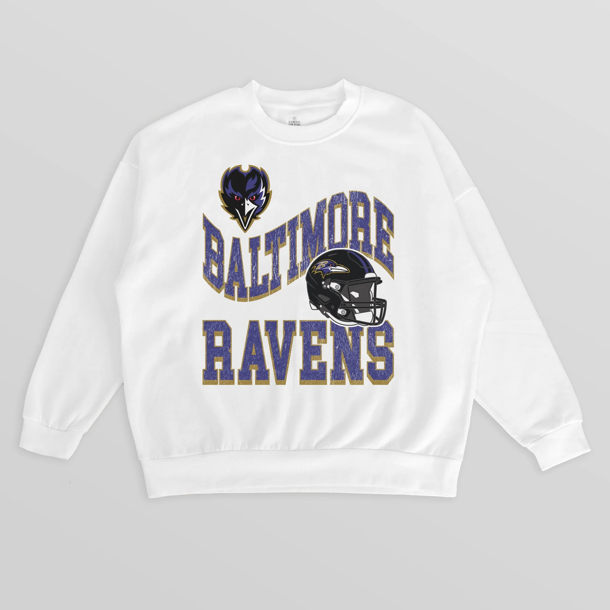 BALTIMORE RAVENS HARD EARNED PREMIUM FLEECE CREWNECK PULLOVER
