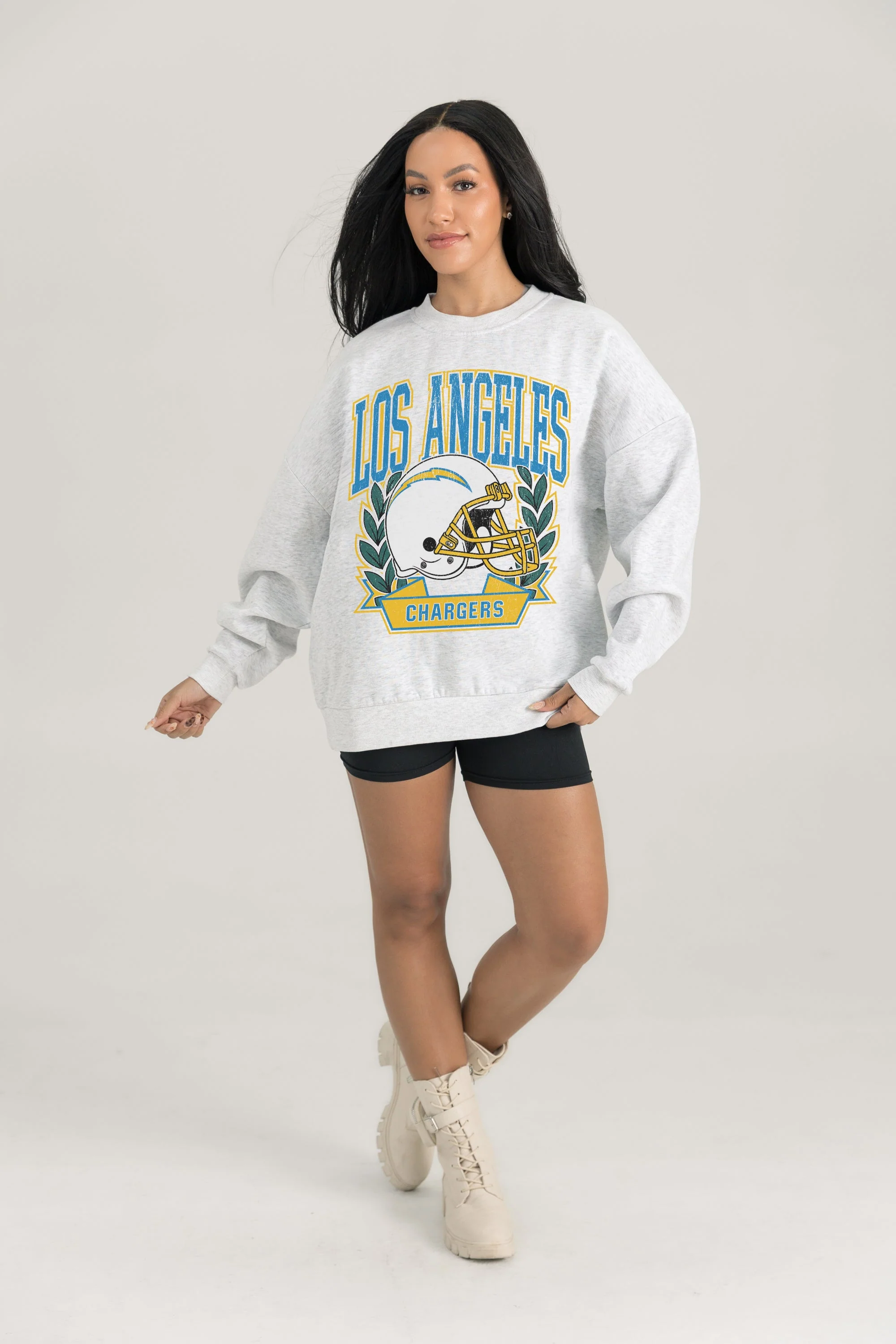 LOS ANGELES CHARGERS Heritage Fleece Crewneck Pullover