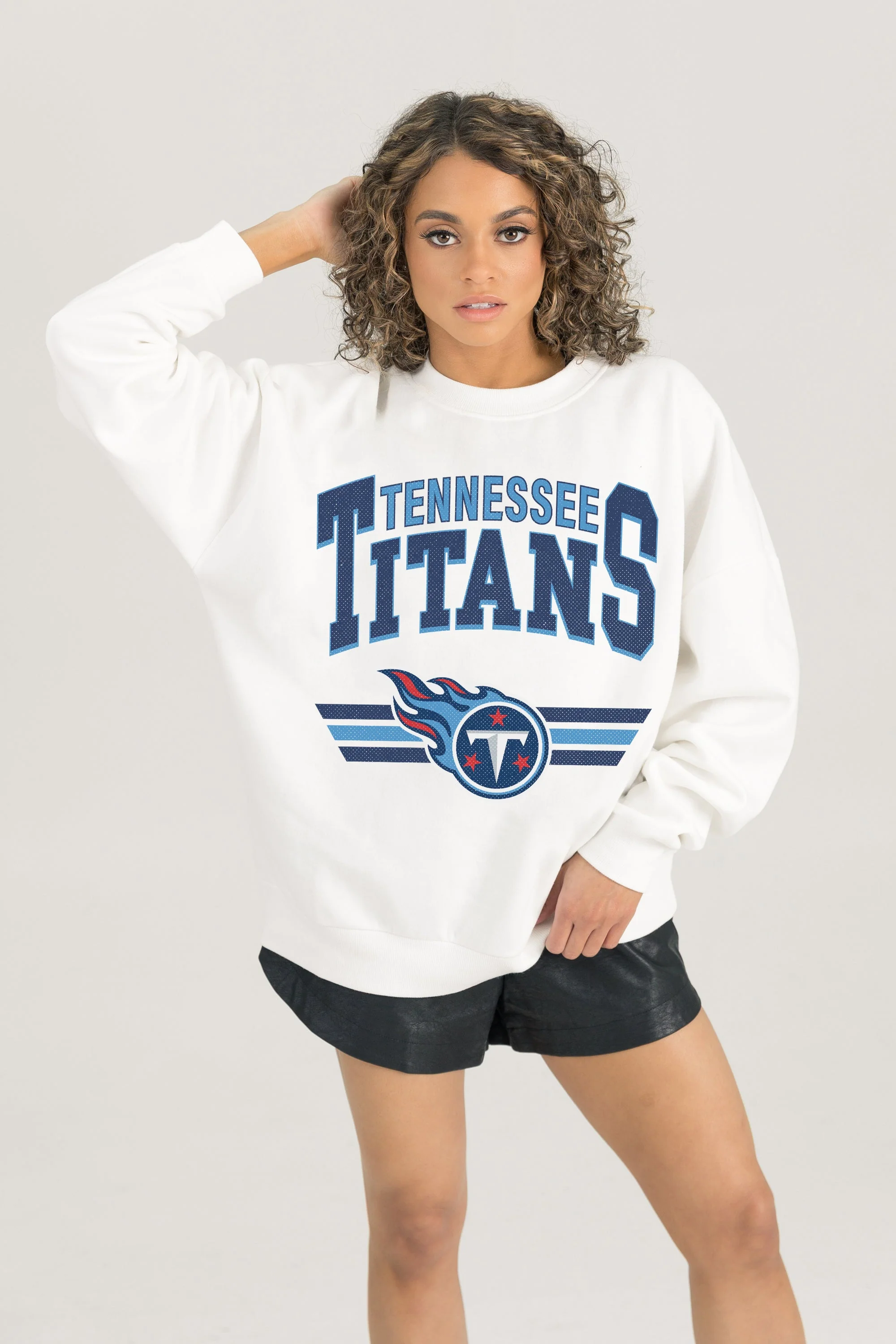 TENNESSEE TITANS SWIFT STRIKE PREMIUM FLEECE CREWNECK PULLOVER