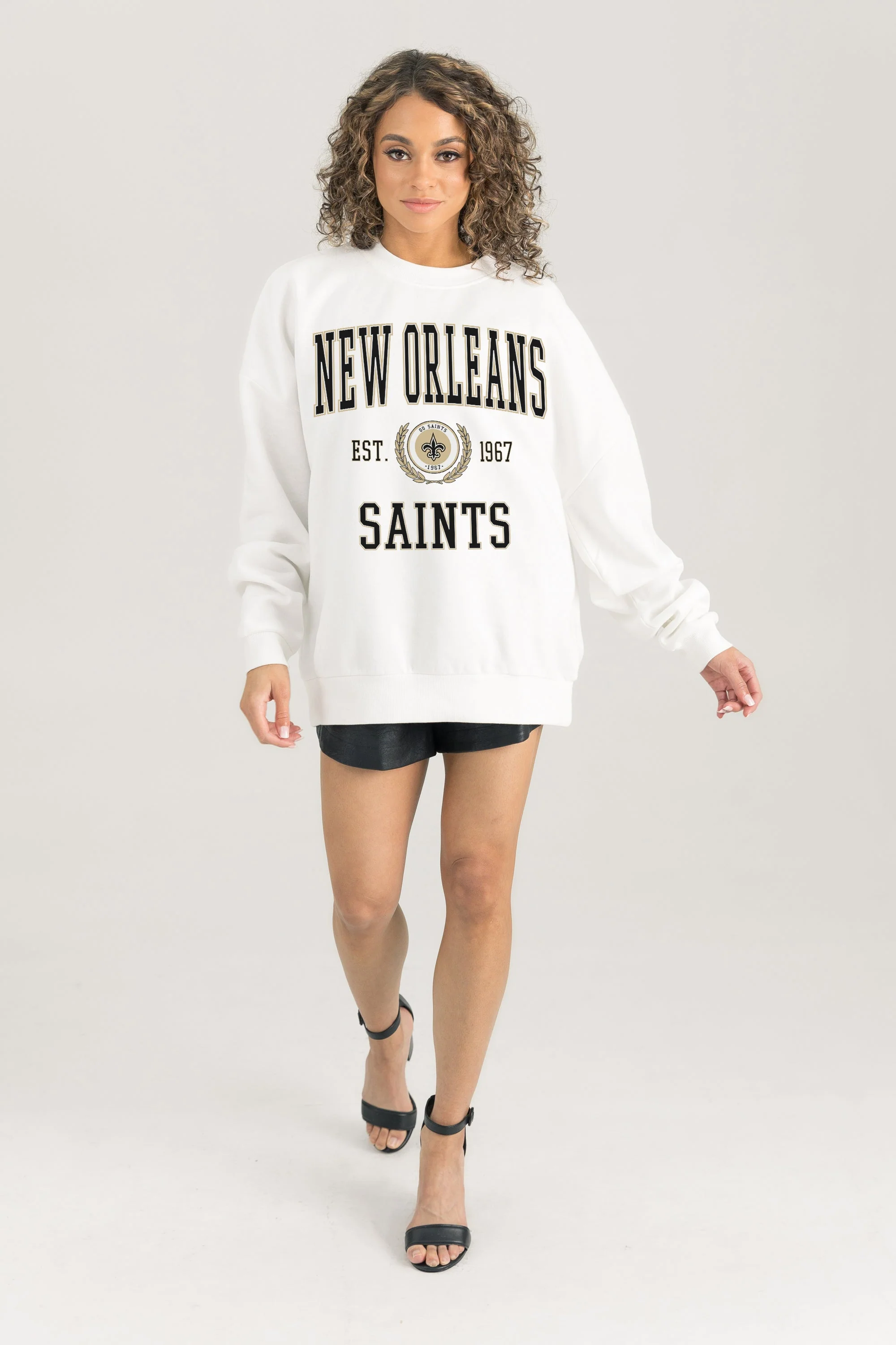 NEW ORLEANS SAINTS Timeless Triumph Fleece Crewneck Pullover