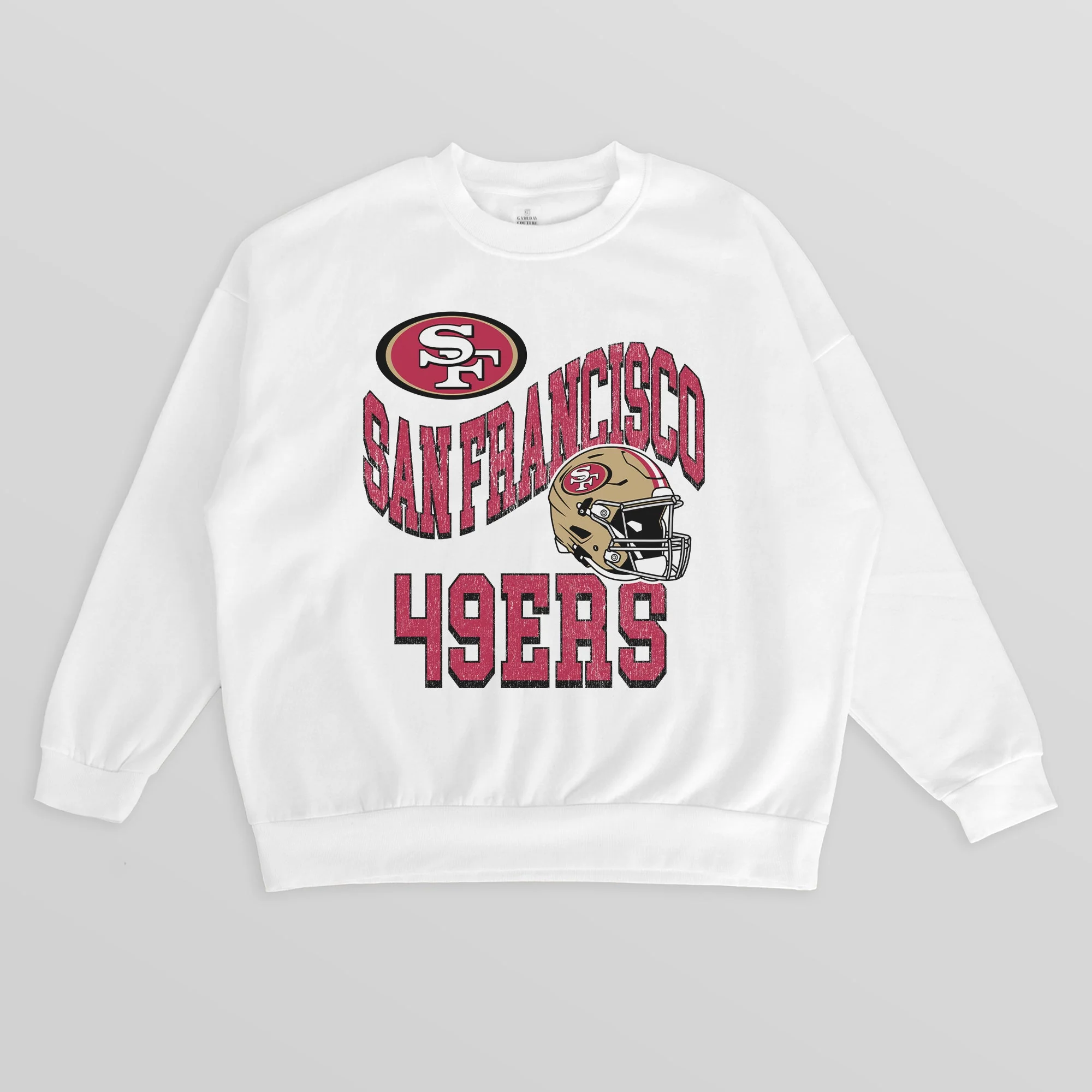SAN FRANCISCO 49ERS HARD EARNED PREMIUM FLEECE CREWNECK PULLOVER