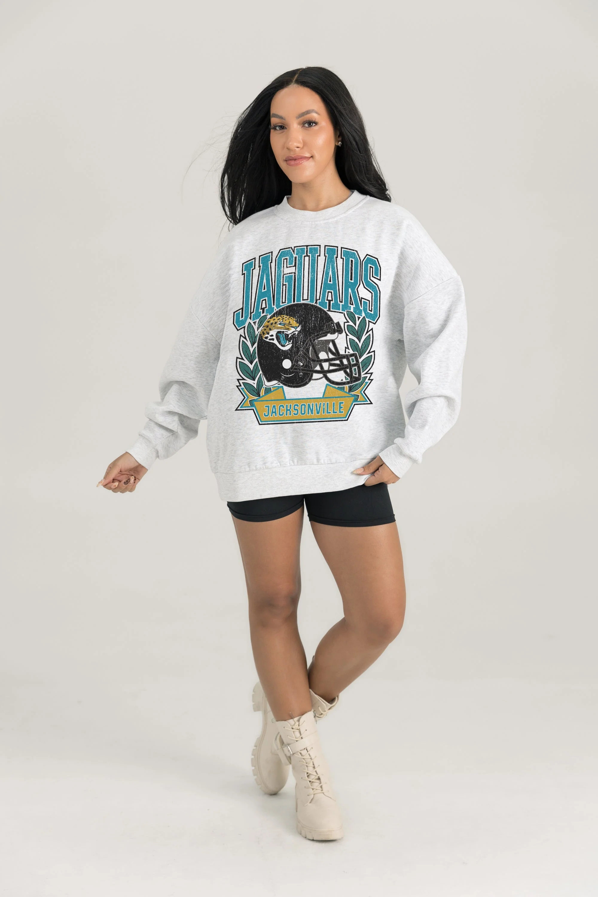 JACKSONVILLE JAGUARS Heritage Fleece Crewneck Pullover