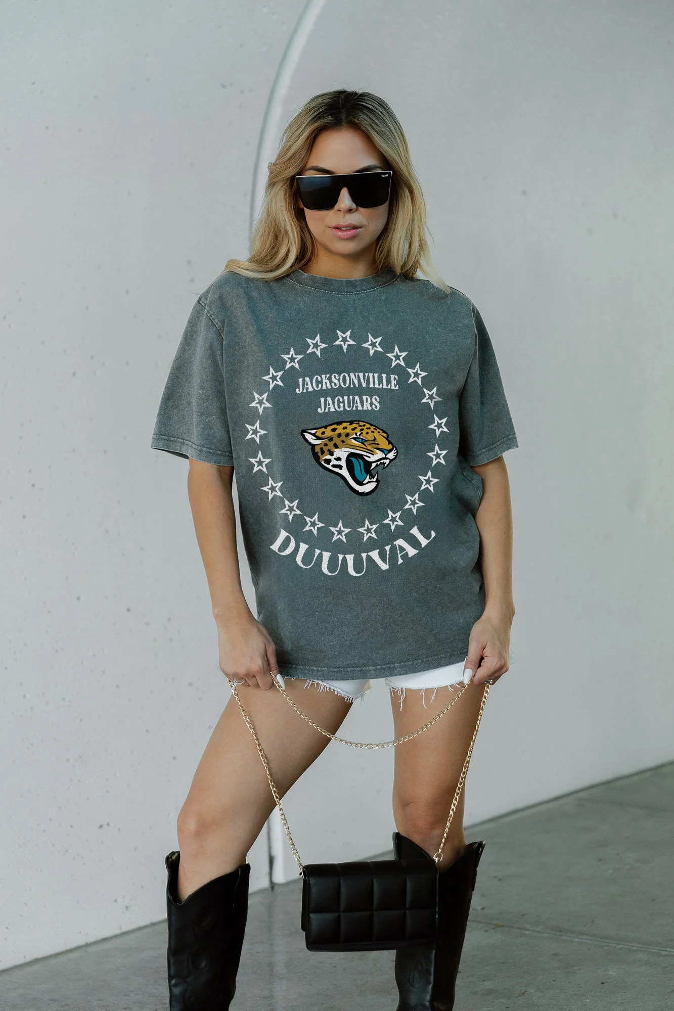 JACKSONVILLE JAGUARS Brightest Star Oversized Crewneck Tee