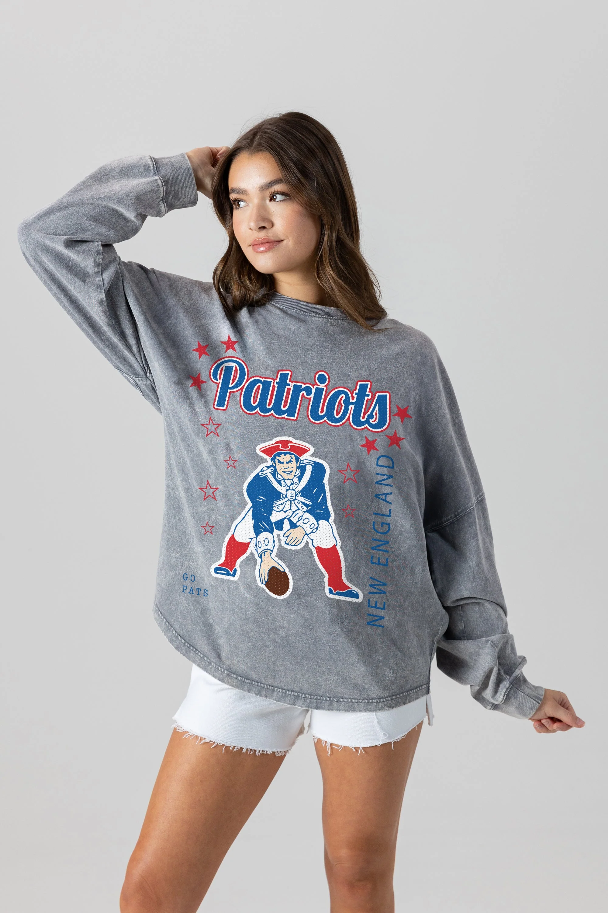 NEW ENGLAND PATRIOTS Starbound Oversized Long-Sleeve Tee