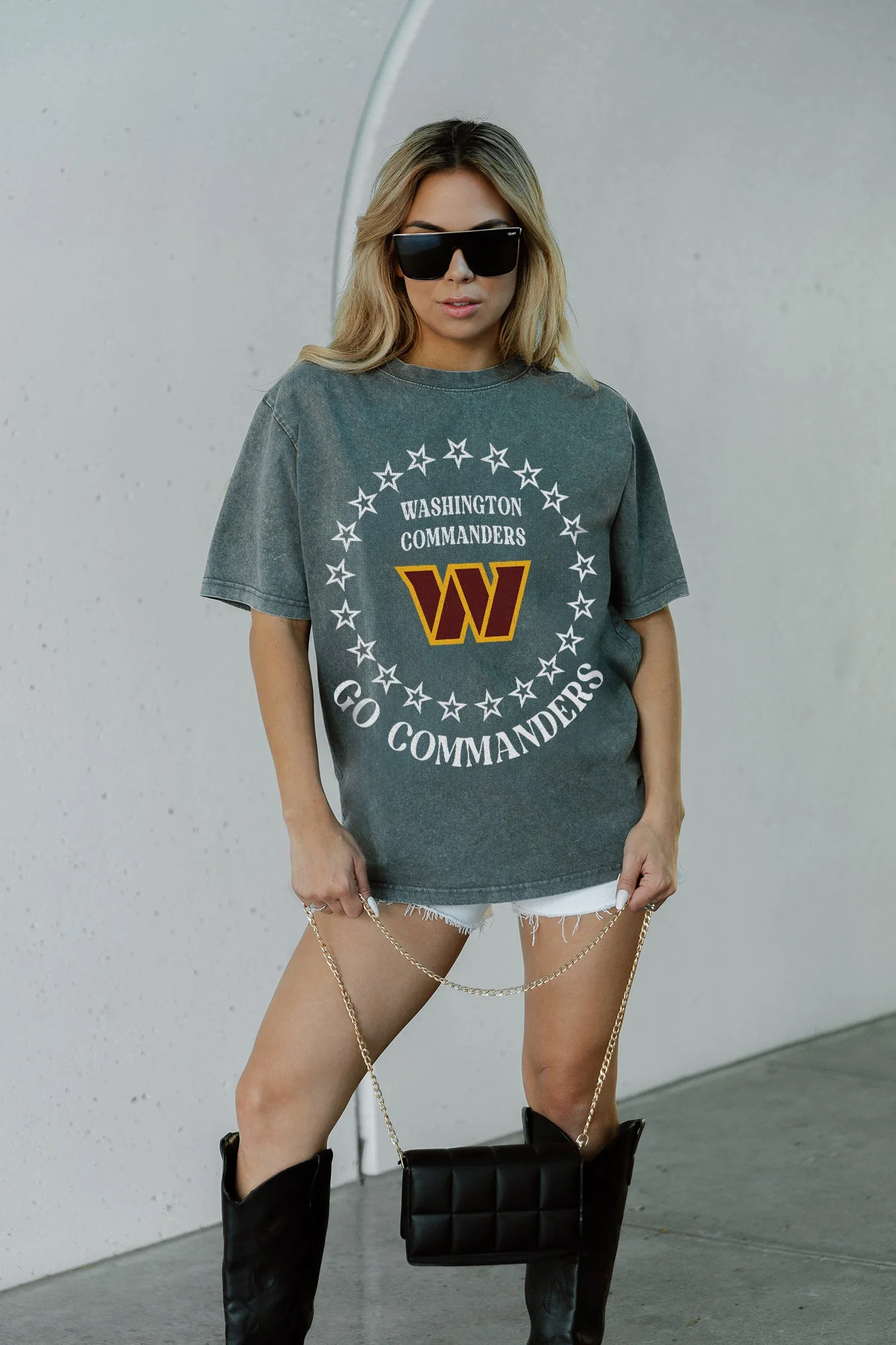 WASHINGTON COMMANDERS Brightest Star Oversized Crewneck Tee