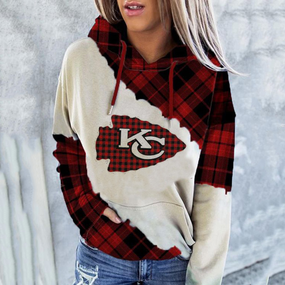 KANSAS CITY CHIEFSFashion patchwork printed long sleeve Hoodie