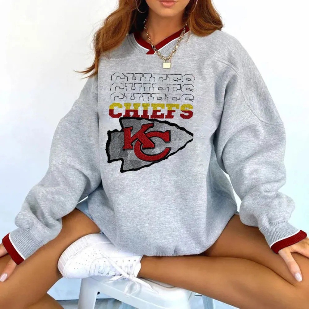 KANSAS CITY CHIEFSNew printed sports v-neck sweatshirt 2