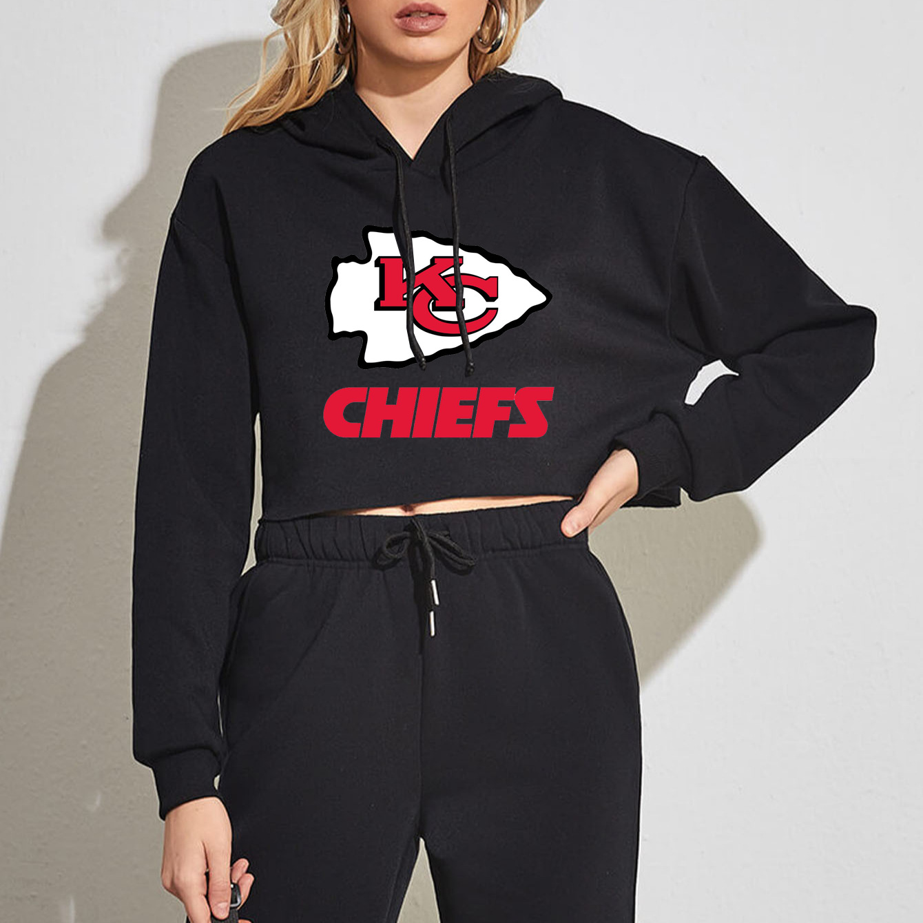 KANSAS CITY CHIEFSShort-sleeved fashion hoodie for women-1