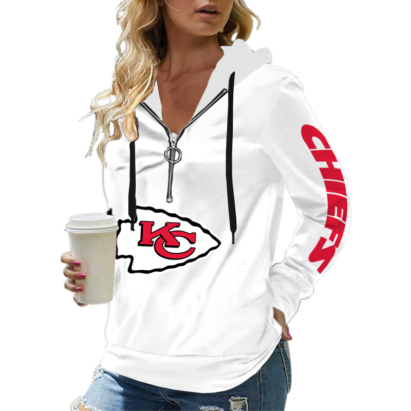 KANSAS CITY CHIEFSTrendy printed long sleeve zipper sweatshirt