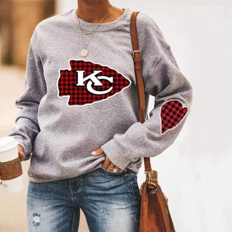 KANSAS CITY CHIEFScasual splicing long sleeve Pullover