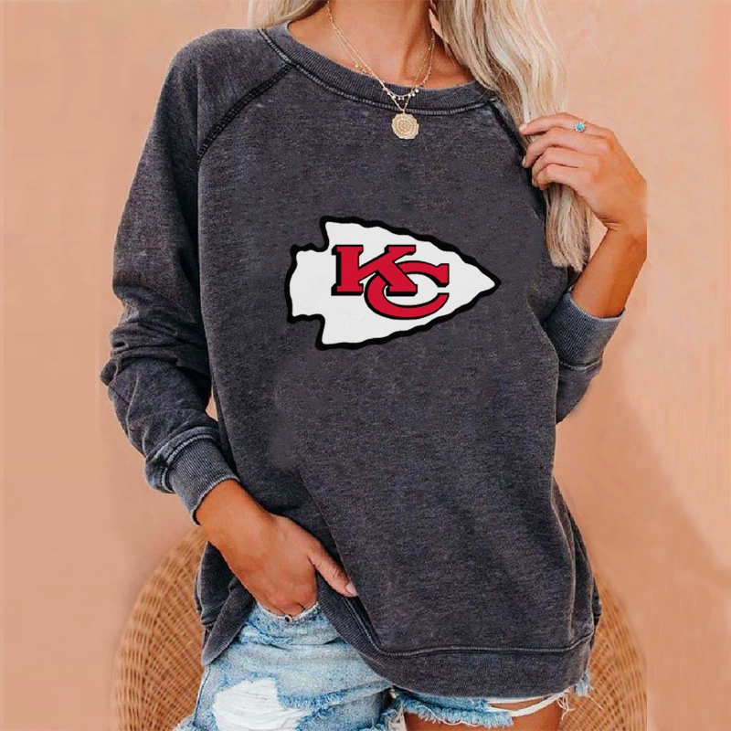KANSAS CITY CHIEFSwomen's printed loose fashion sweatshirt
